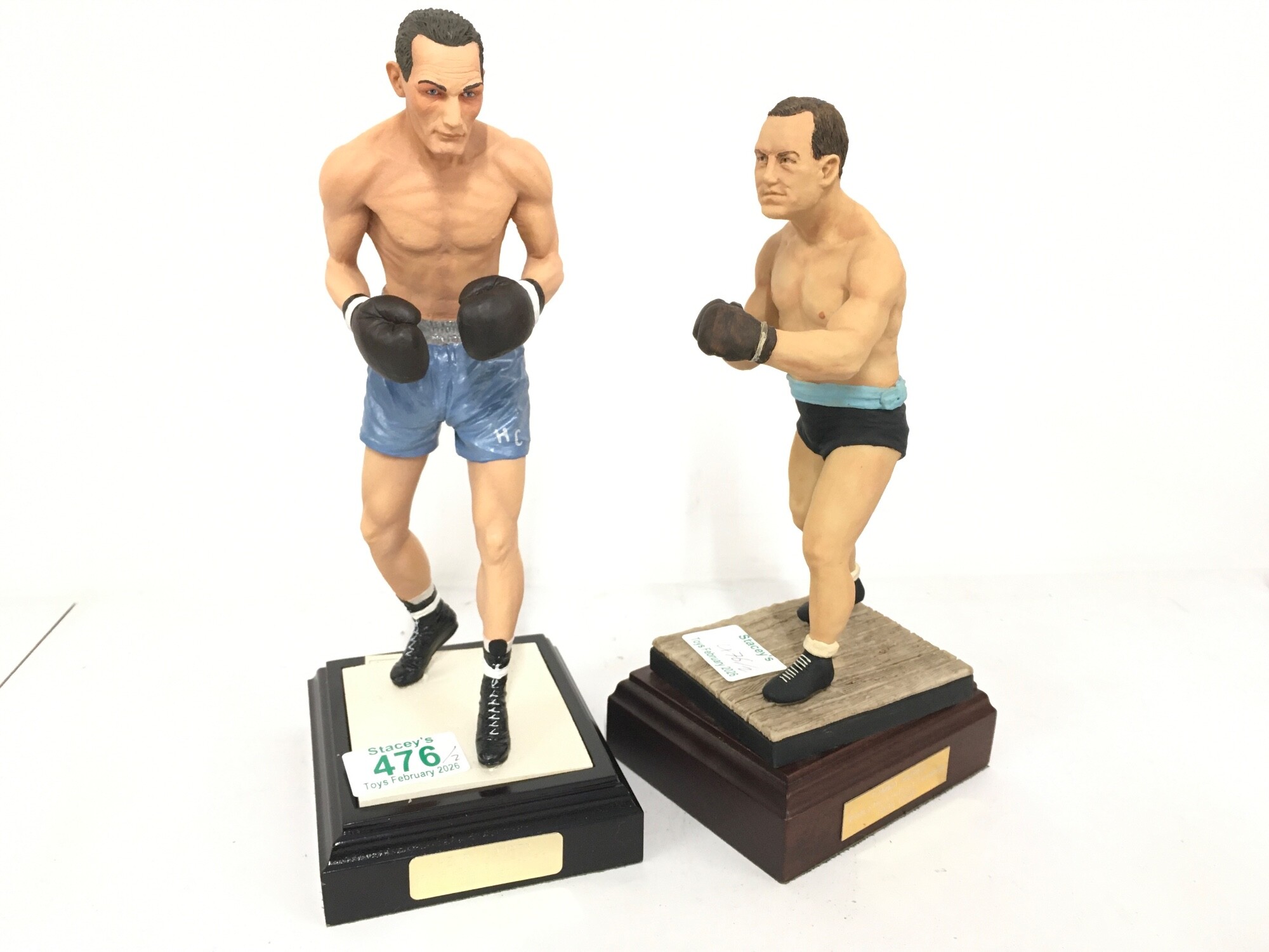 2 Endurance Art Of Sport Boxing Figures. Henry Cooper And Tommy Burns.(2).