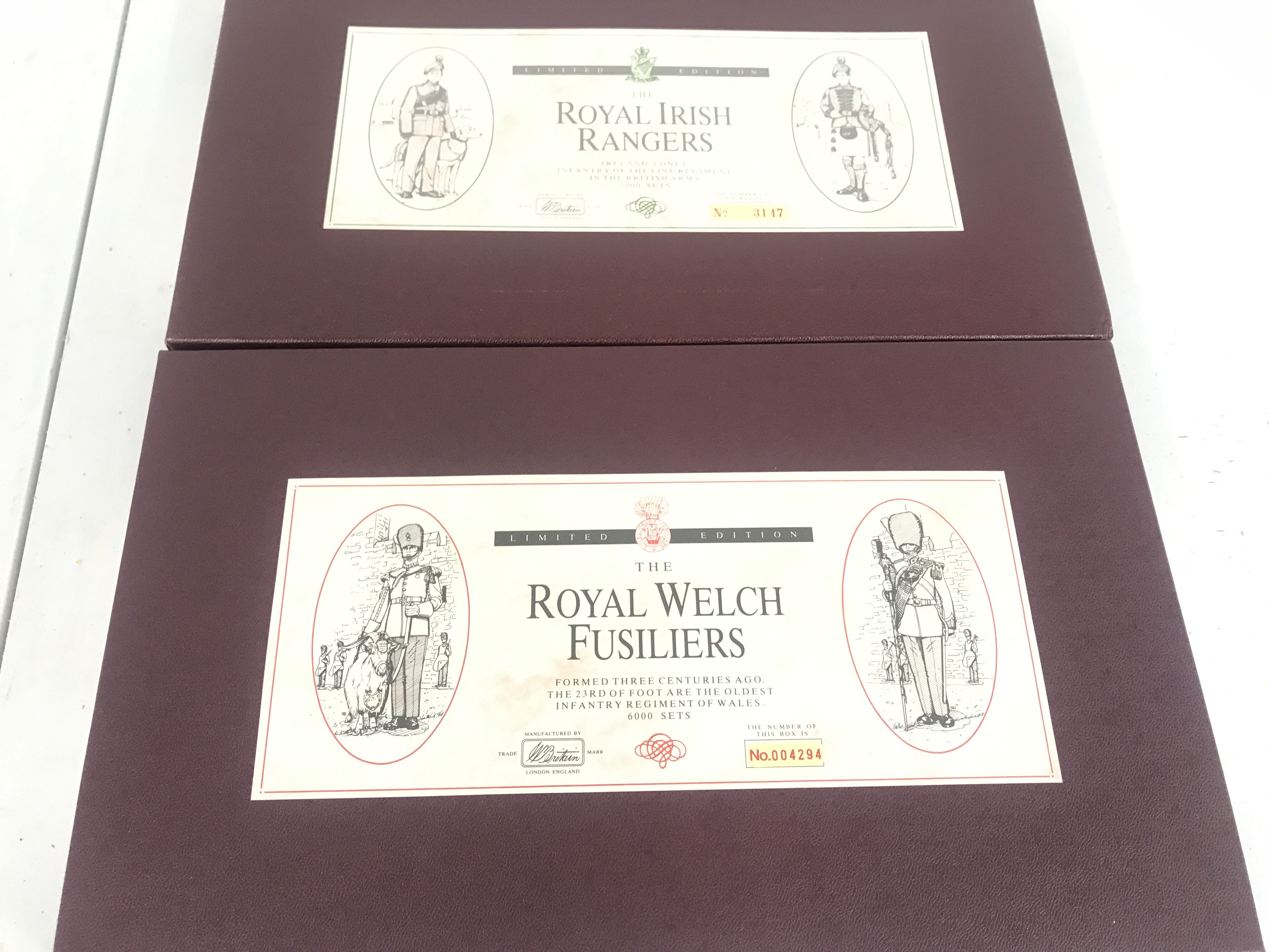 2 X Boxed Britains Sets. The Royal Irish Ranges #5192 And Royal Welch Fusiliers #5191.(2).