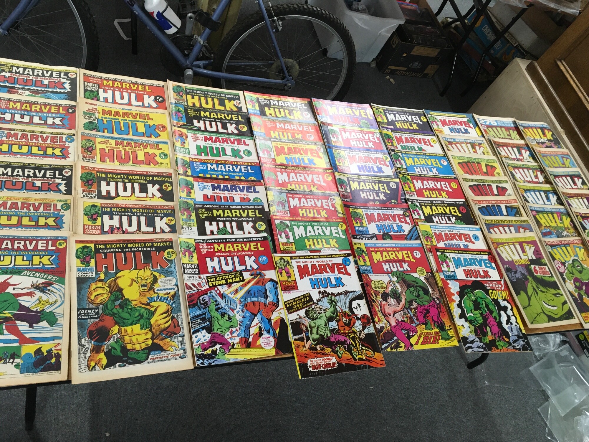 A Collection of various age hulk and other comics