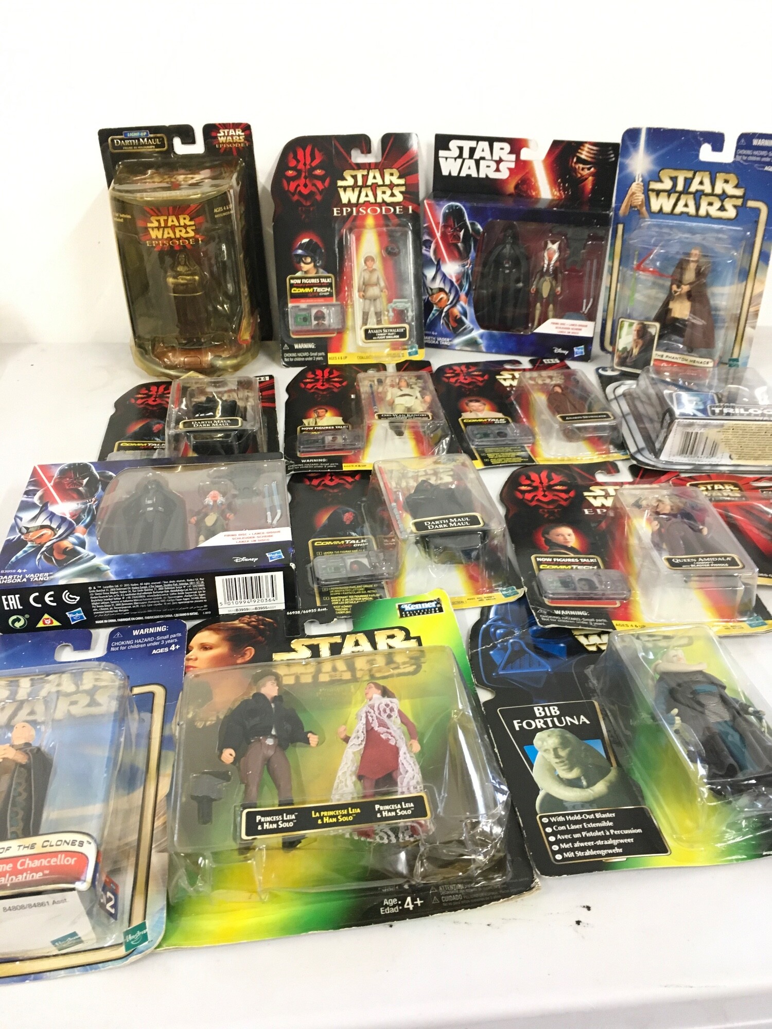 A collection of 15 carded Star Wars figures .  No reserve