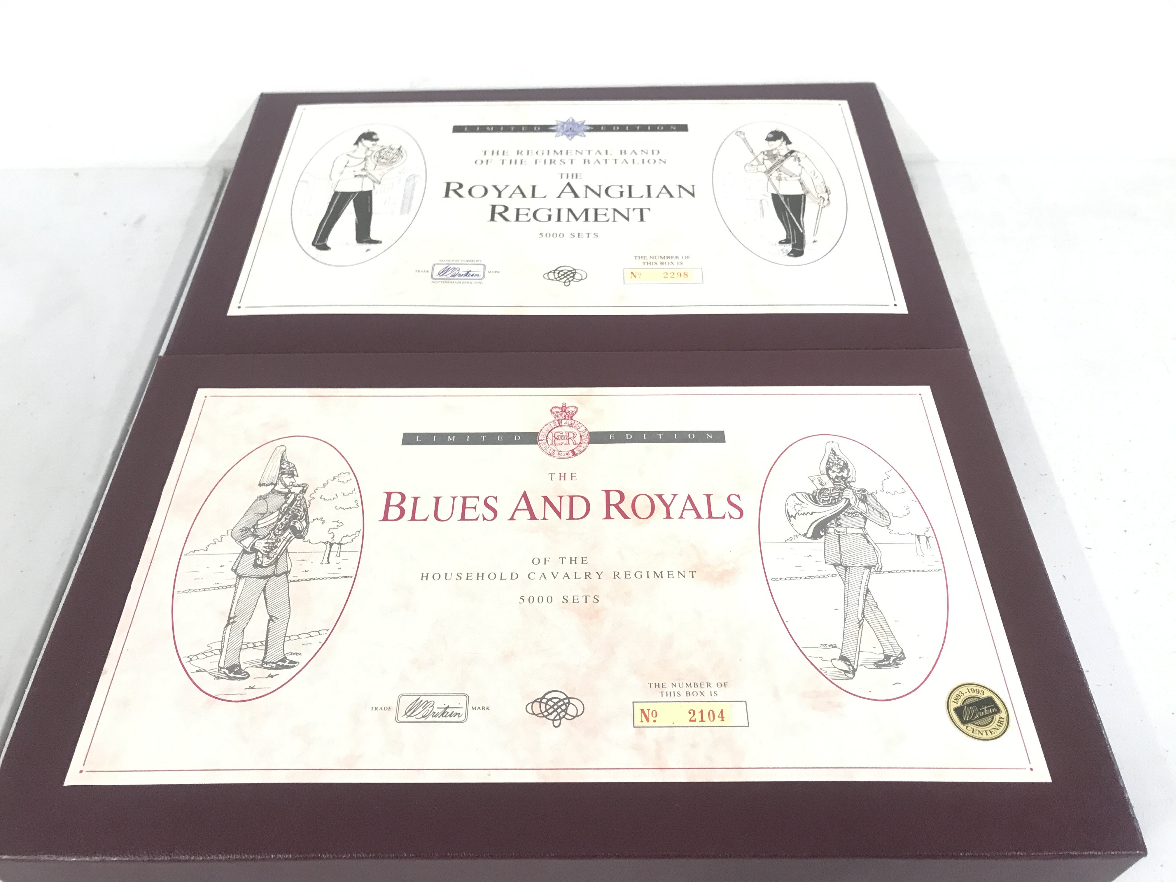 2 X Boxed Britains Sets. The Blues And Royals #5293 And The Royal Anglian Regiment #5294.(2).