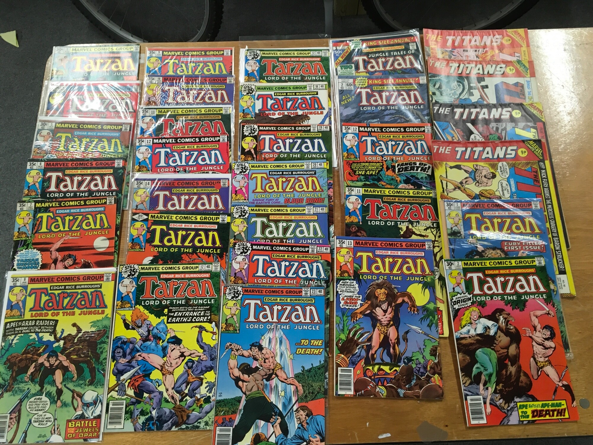 Collection of marvel Tarzan comics and fantastic four.
