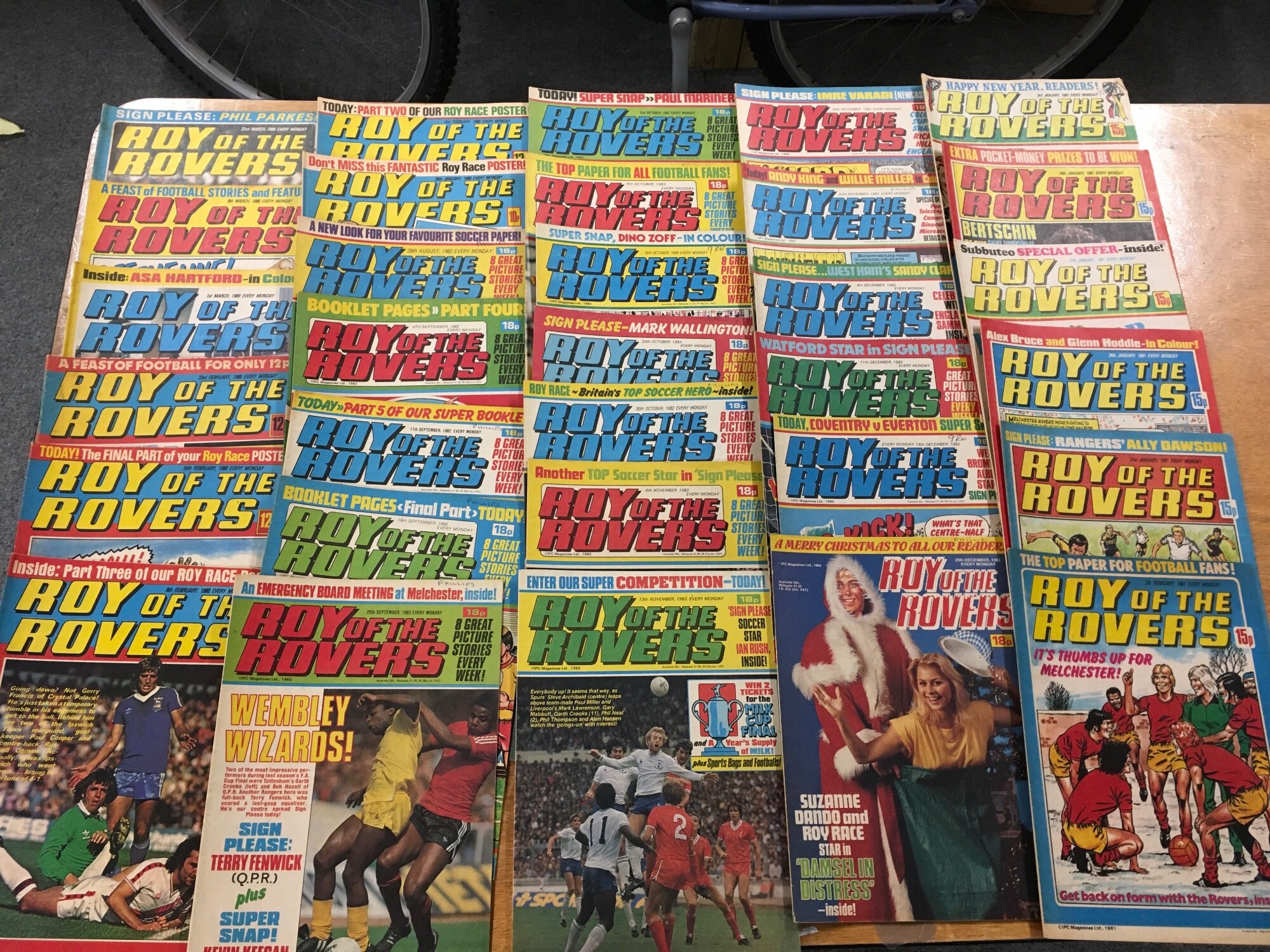 A large collection of Roy of the Rovers comics.