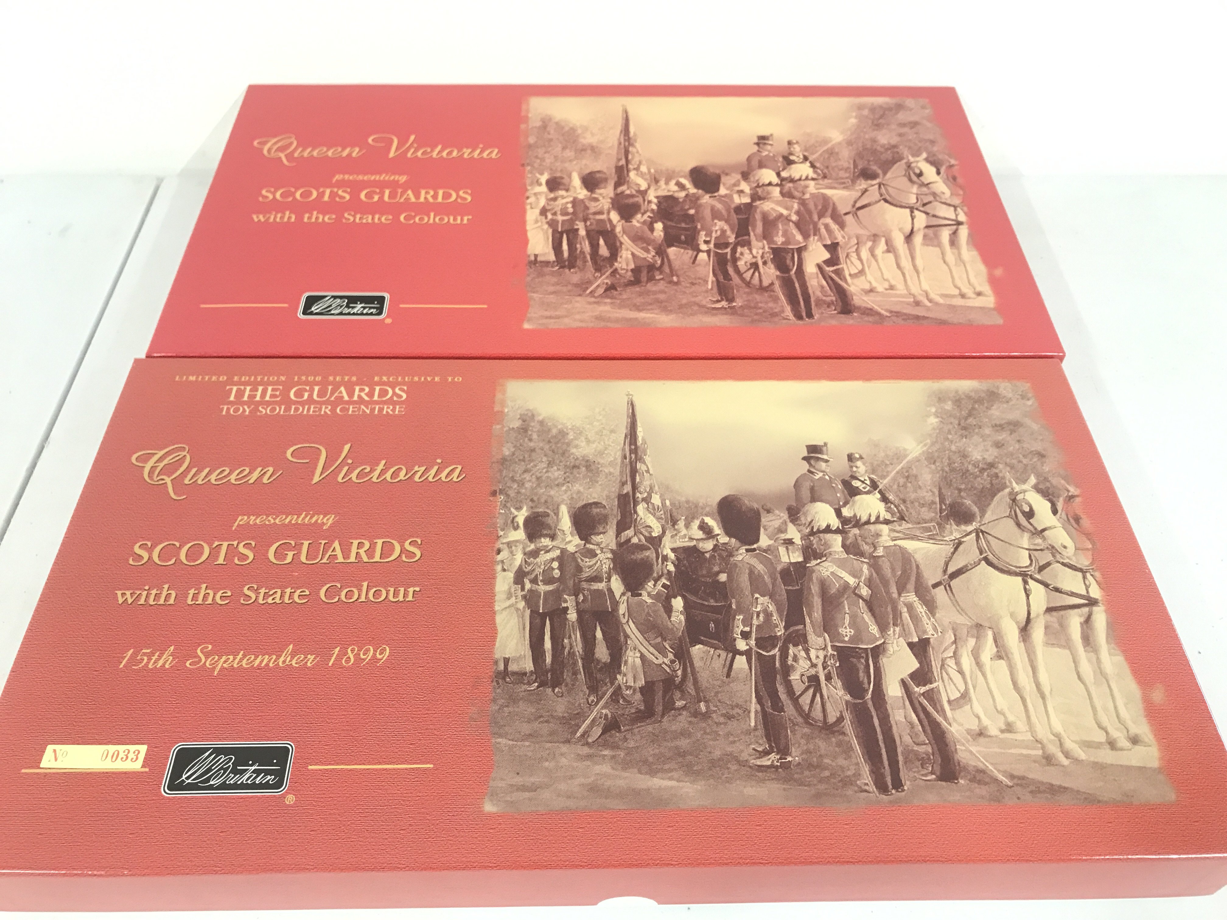 2 Boxed Britains Sets. 1St Battalion Scots Guards Colour Party And Escort #40206 And Scots Guards Colour Party In State Dress 1899 #00215.
