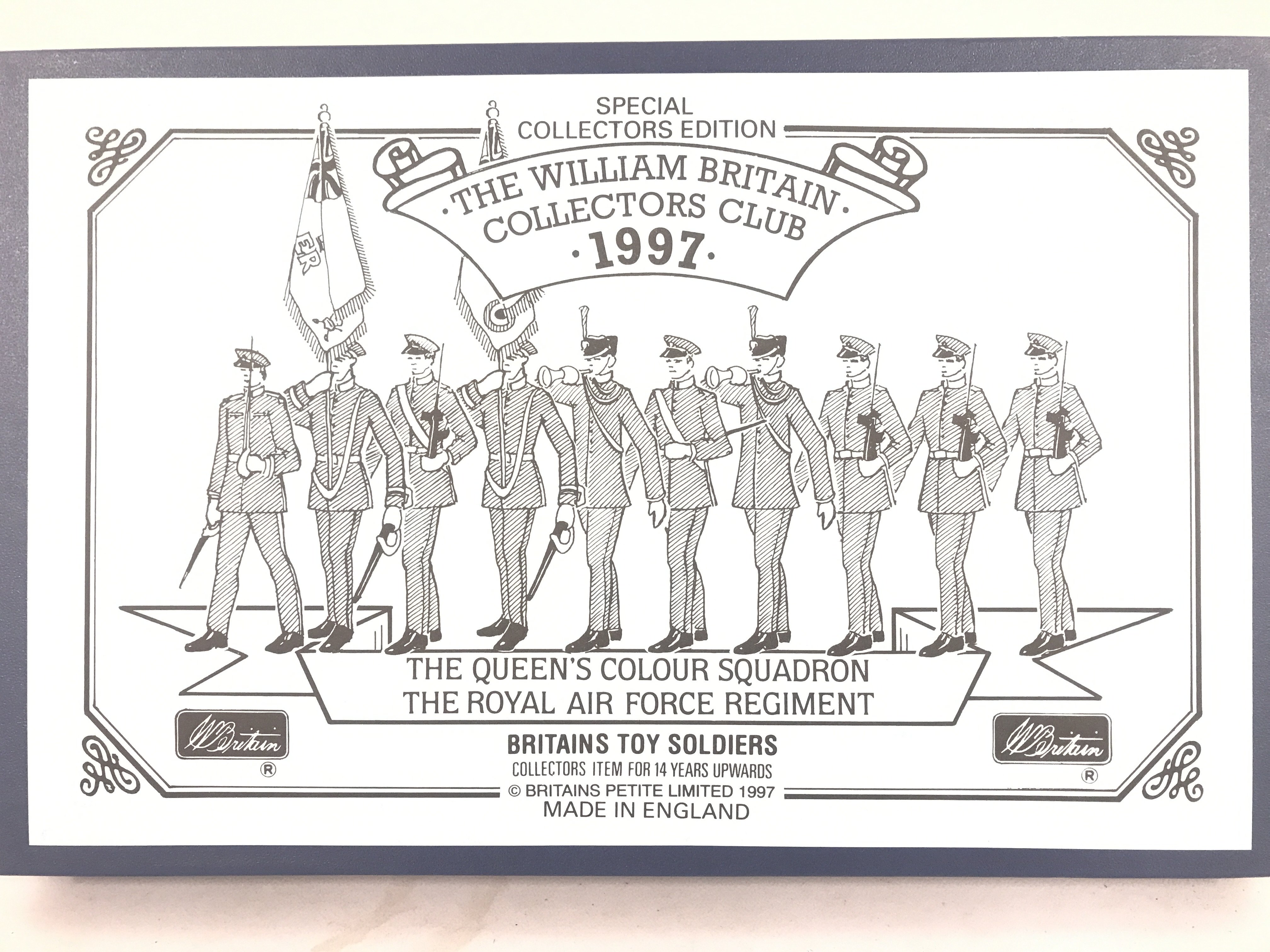 A Boxed William Britains Collectors Club 1997 The Queens Colour Squadron The Royal Air Force Regiment Set.