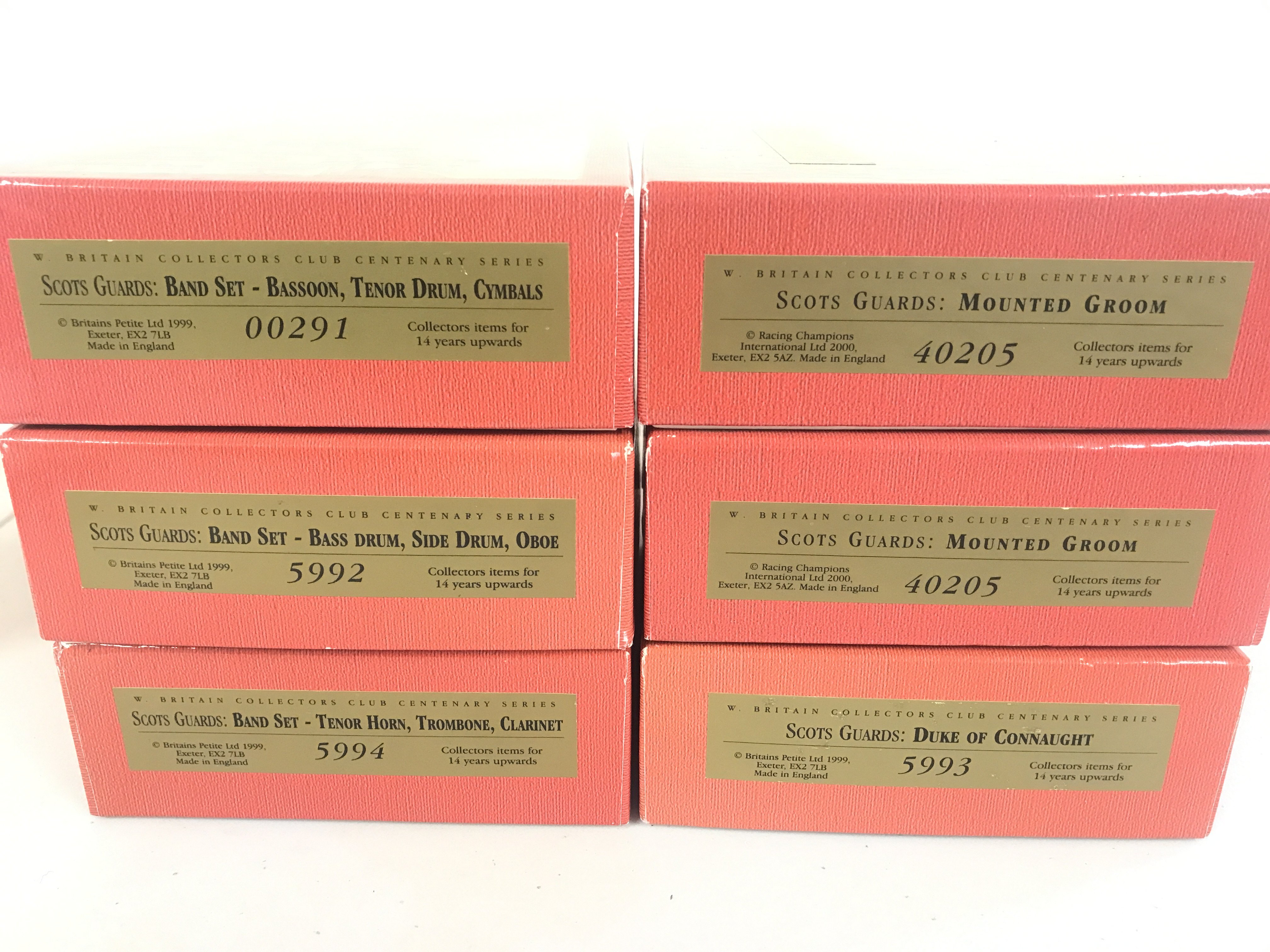 6 X Britains Royal Scots band Sets. Including #s 00291. 40205. 55992. 40205. 5994 And 5993. (6).