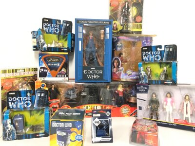 A Collection Of Boxed Doctor Who Figures And Merchandise. No Reserve.