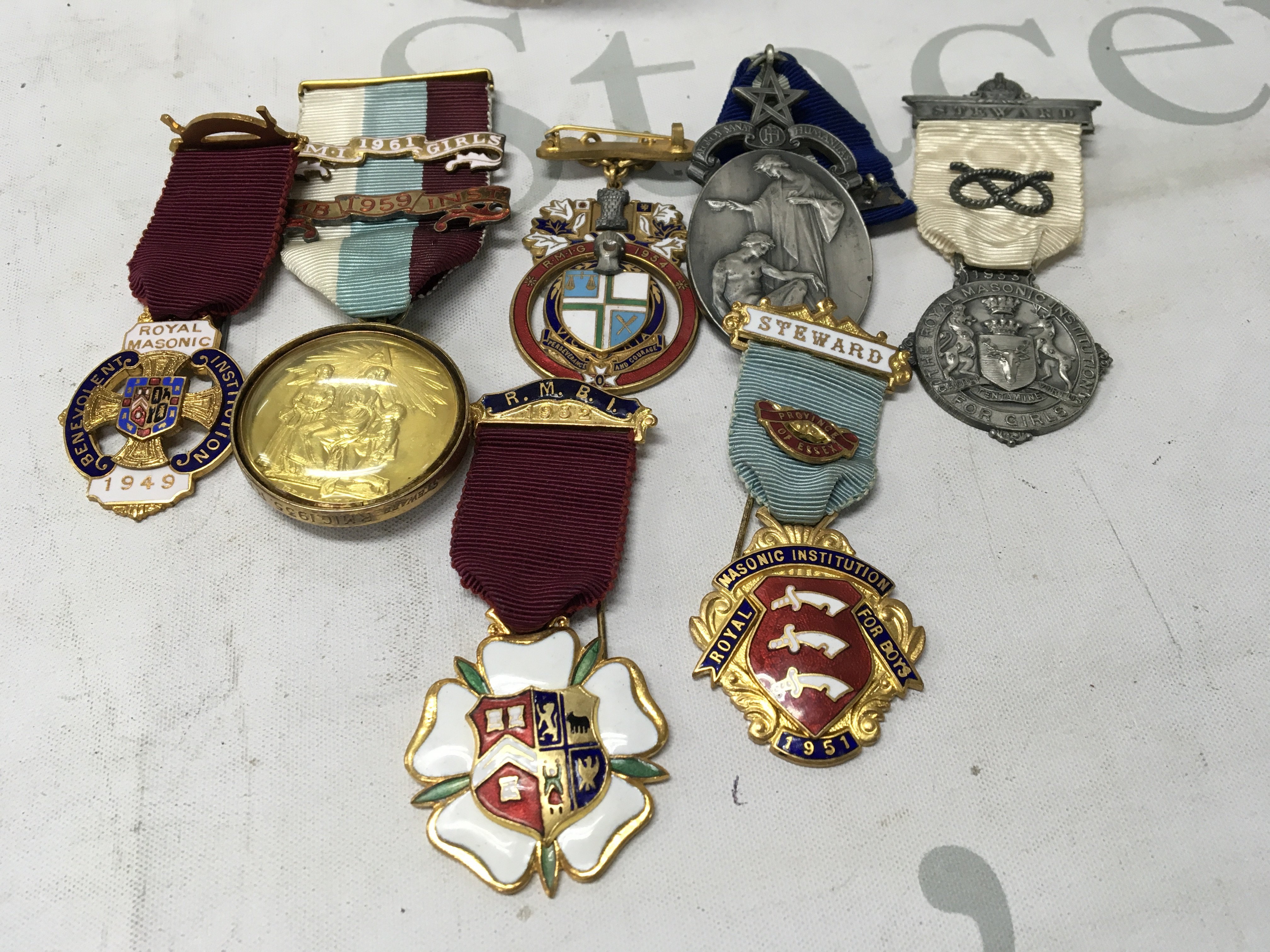 A collection of Masonic Jewels including silver gilt.