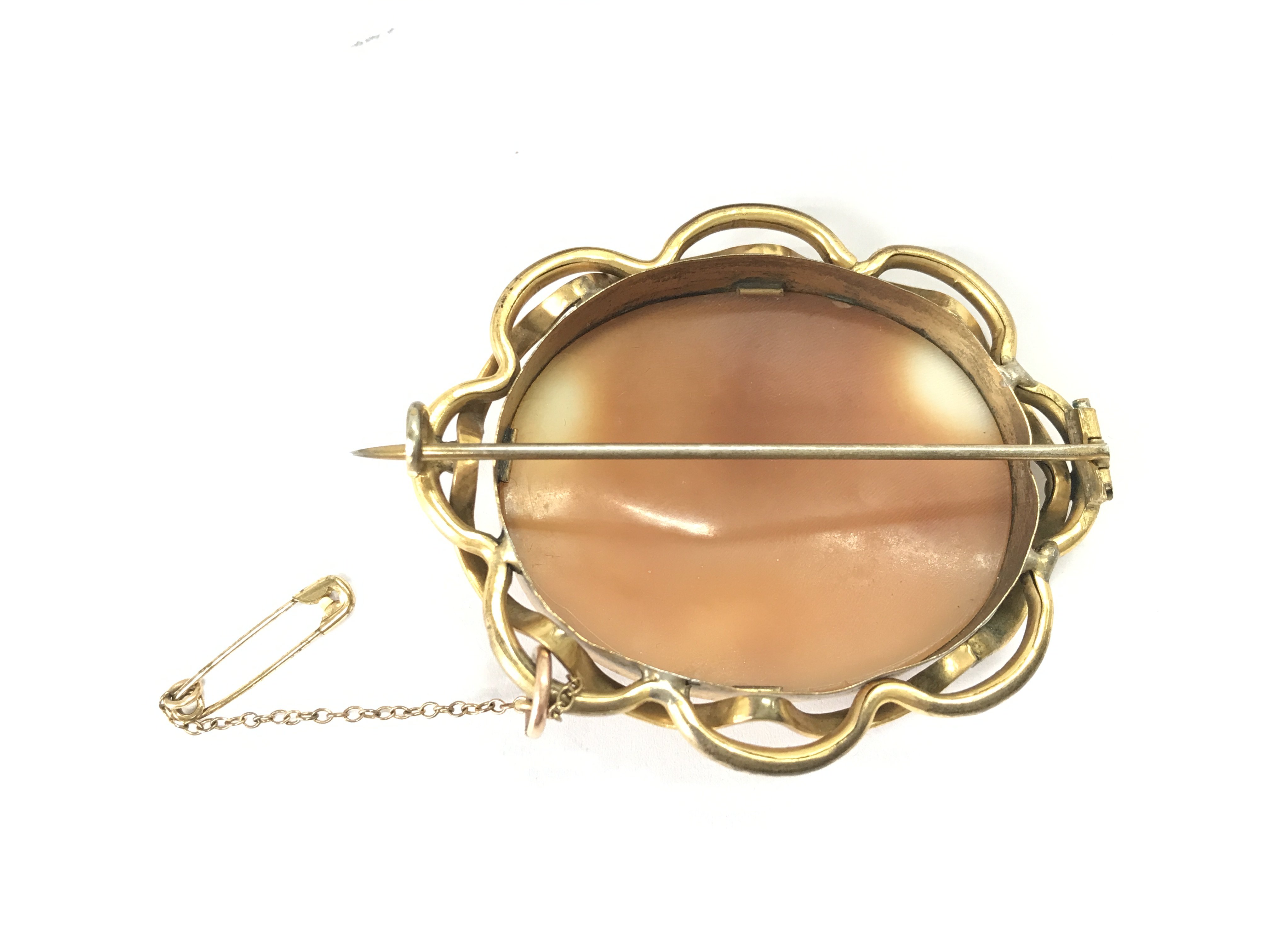 A Victorian cameo brooch. Approximately 60mm wide.