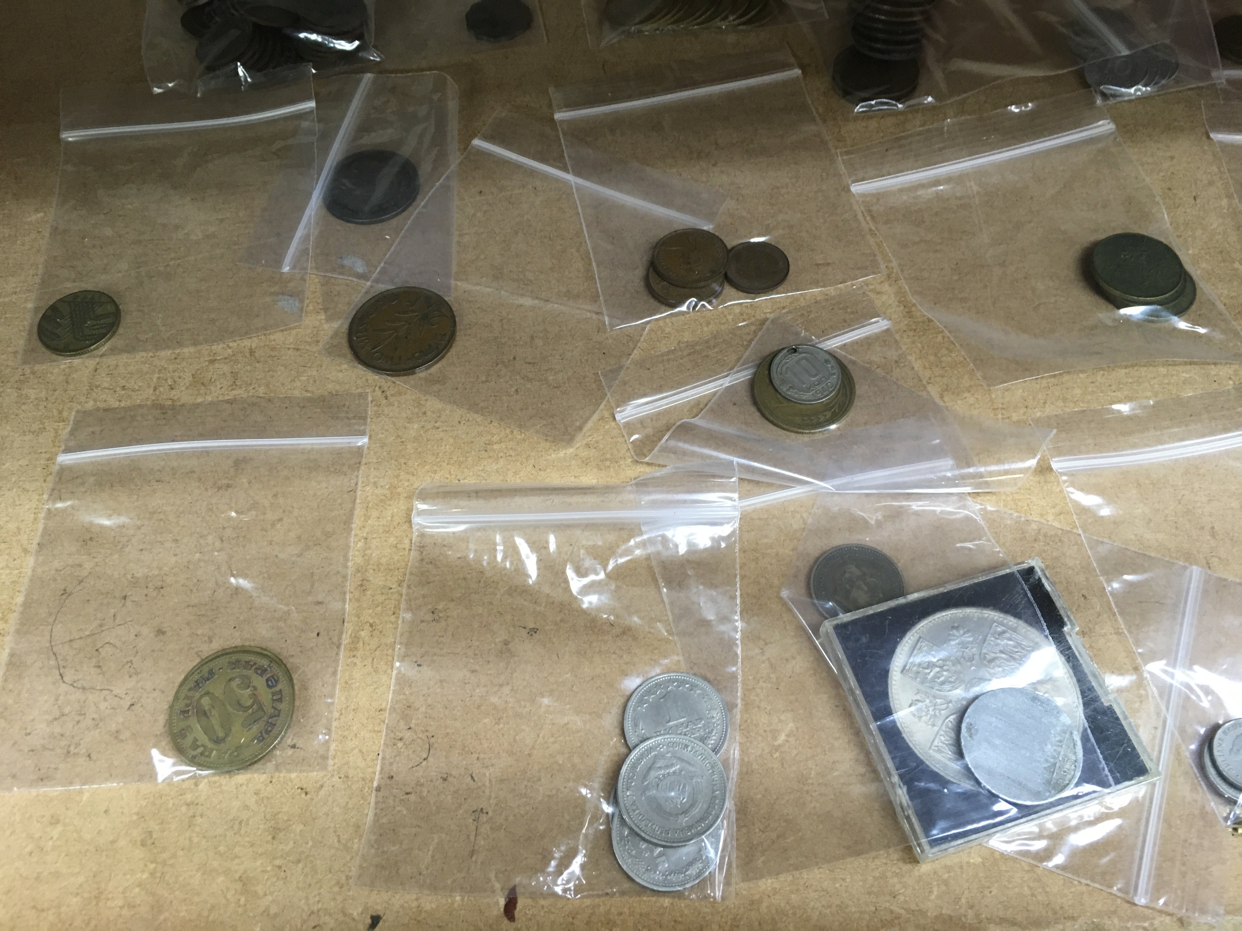 A collection of coinage and bank notes .