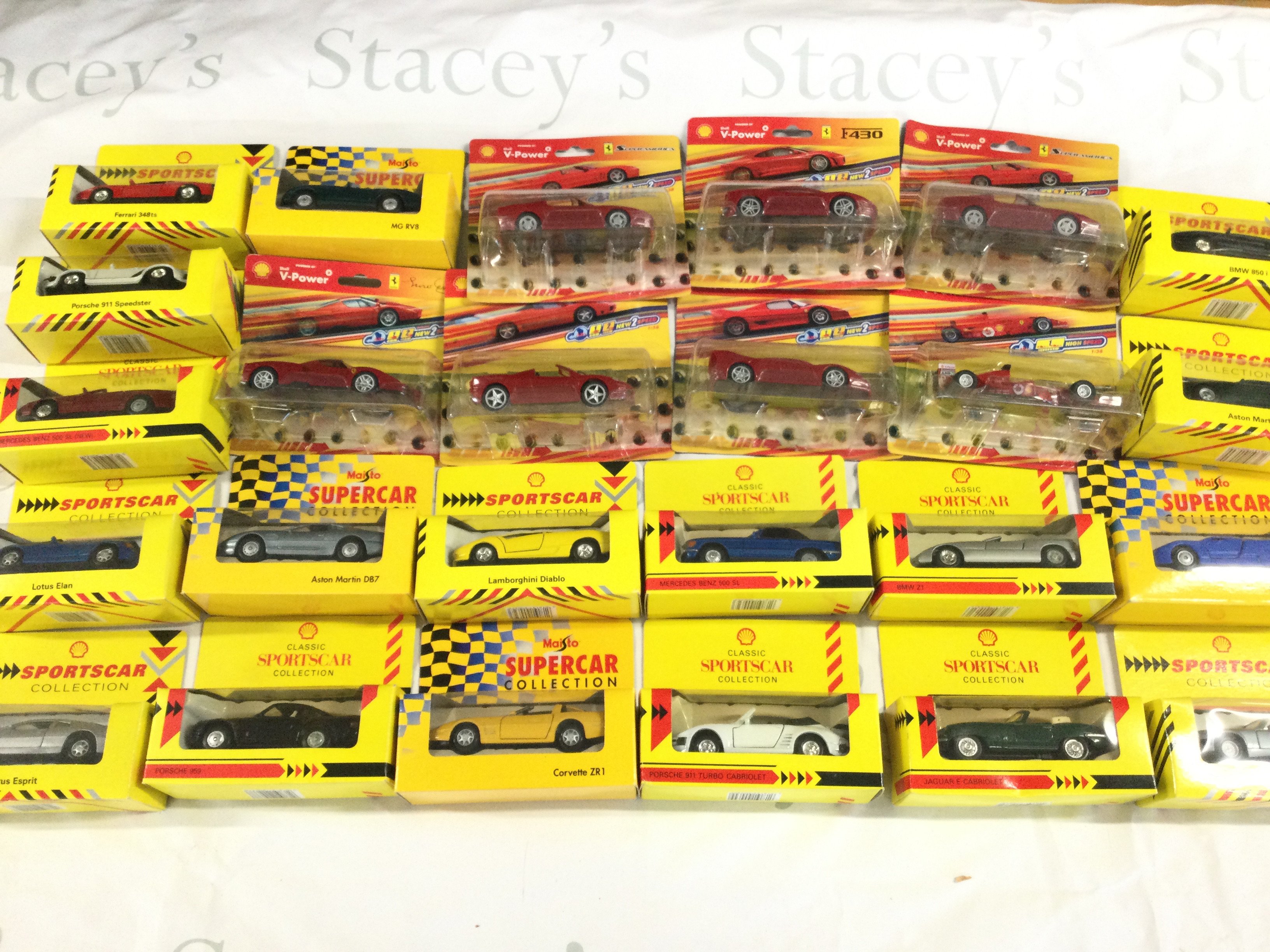 A Collection of Boxed Shell Classic Sportscar Collection. Ferrari Classics Etc. No Reserve.