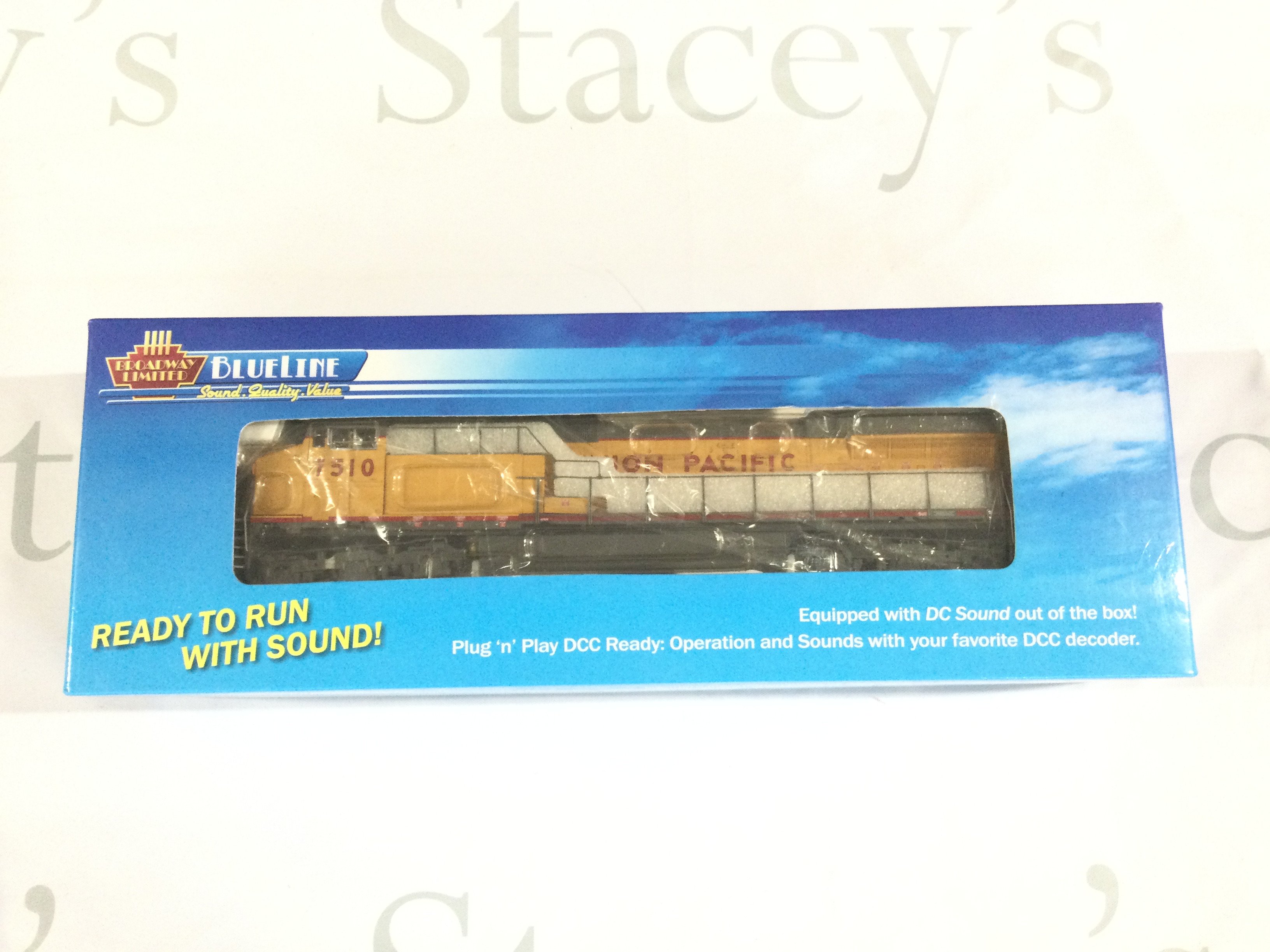 A Boxed H0 Gauge Broadway Limited Blue Line GE AC6000 UP #7510 Loco With Lights. DC Sound. DCC Ready.