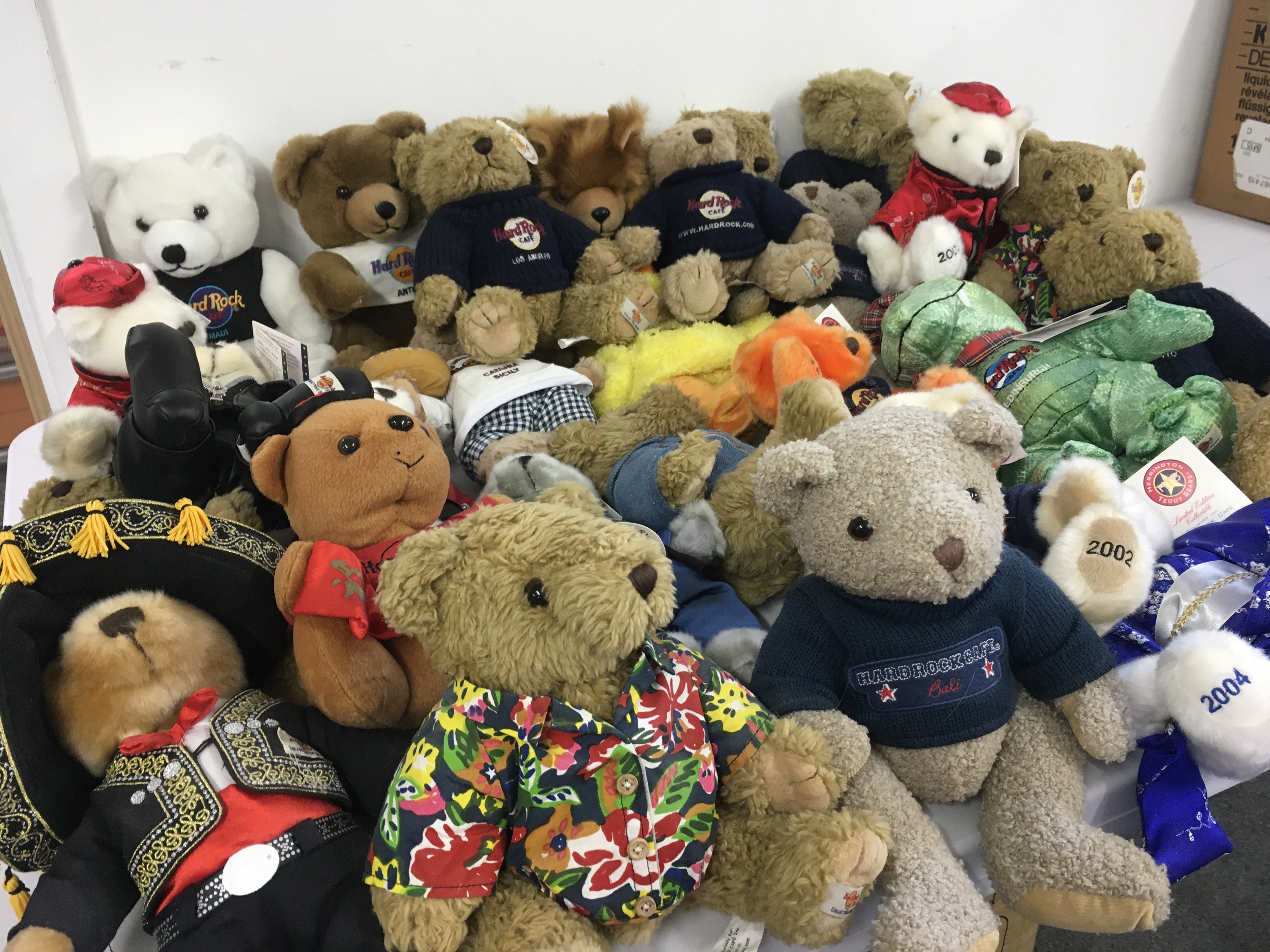 A collection of 29 Hard Rock Cafe teddy bears mostly with tags. Includes some limited and signature editions. No reserve