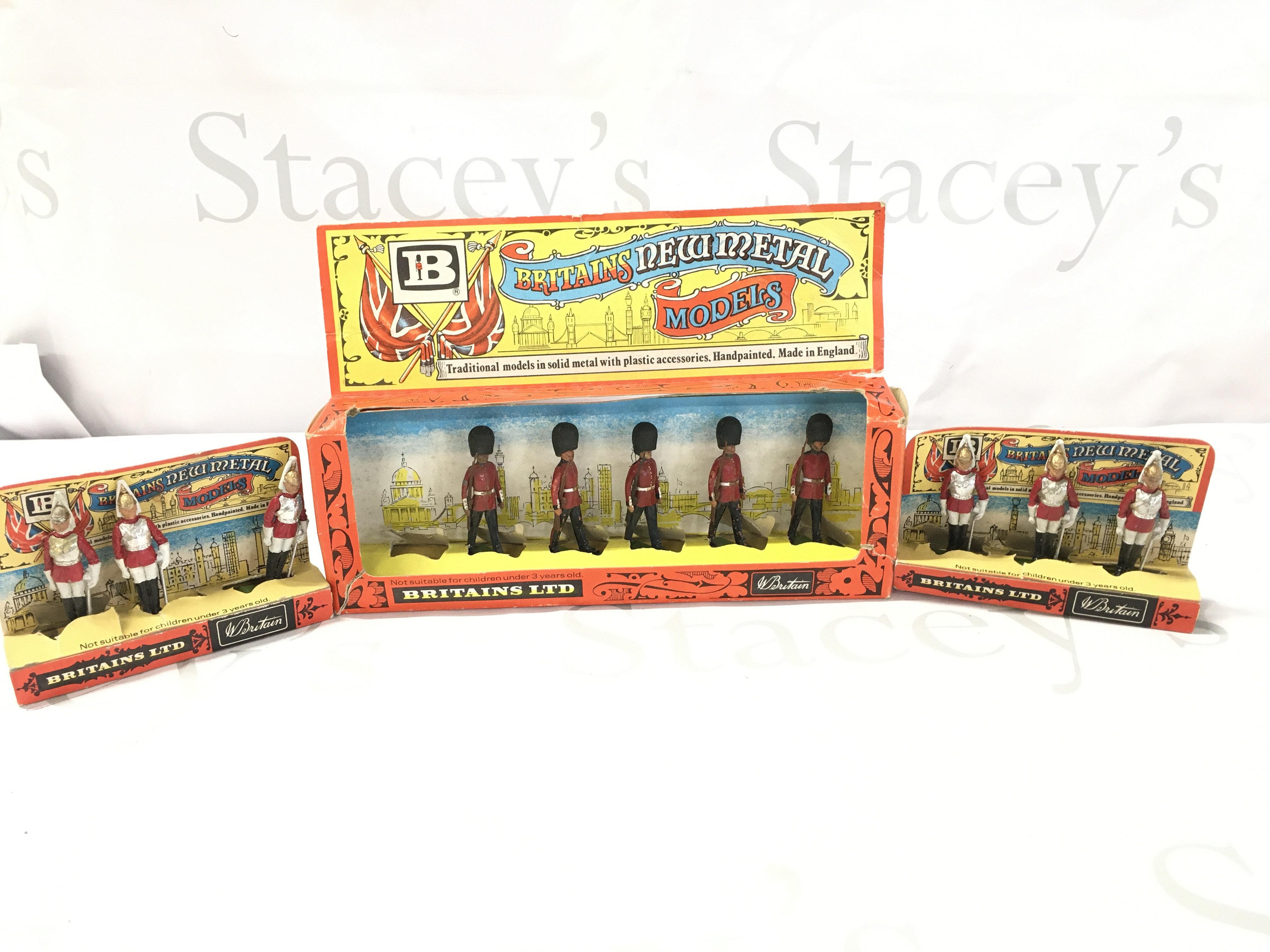3 Boxed Britains Sets. life Guards and Welsh Guards (1 missing). No Reserve.