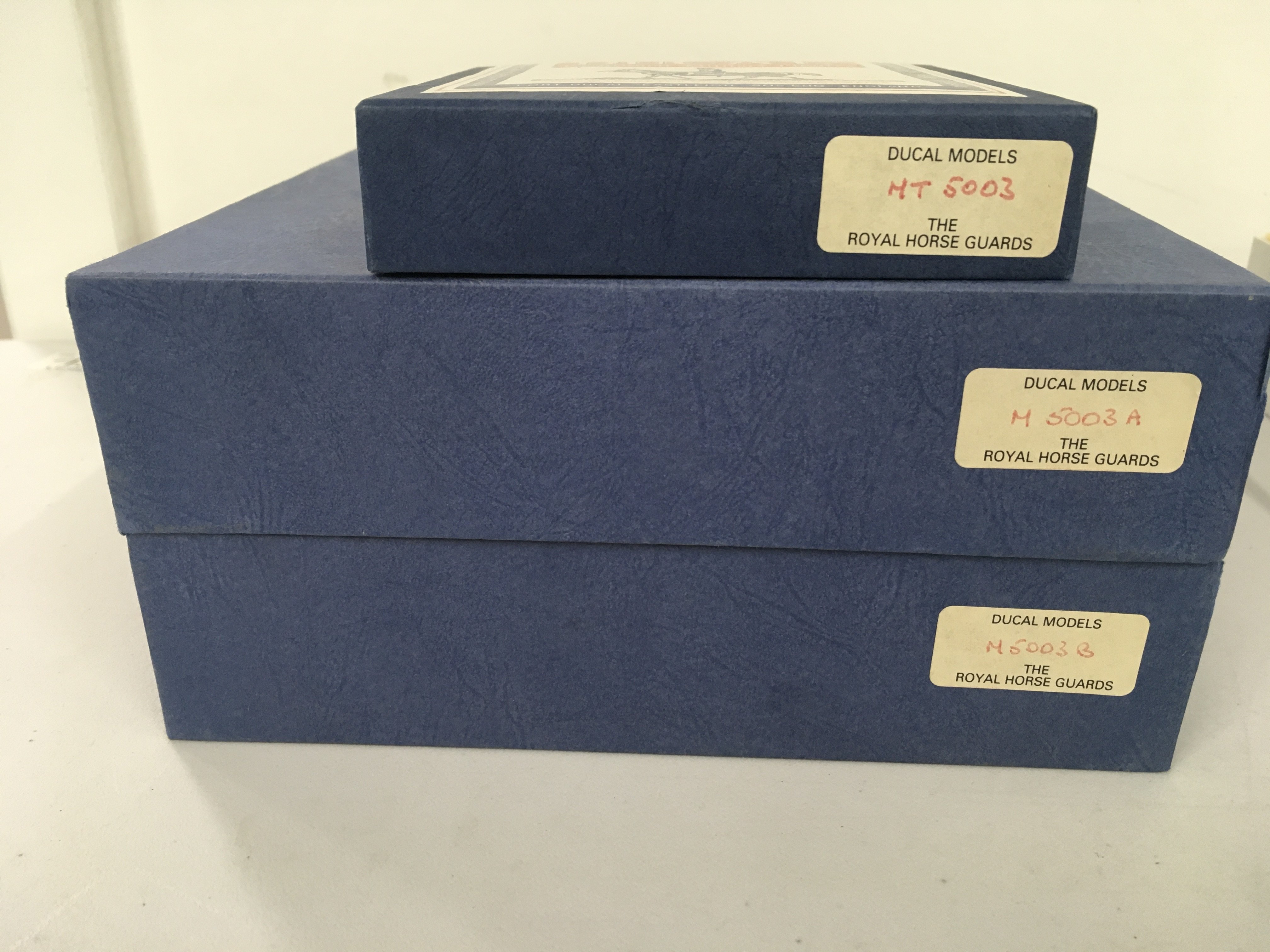 3 boxes of Ducal metal military figures featuring The Royal Horse Guards. No reserve