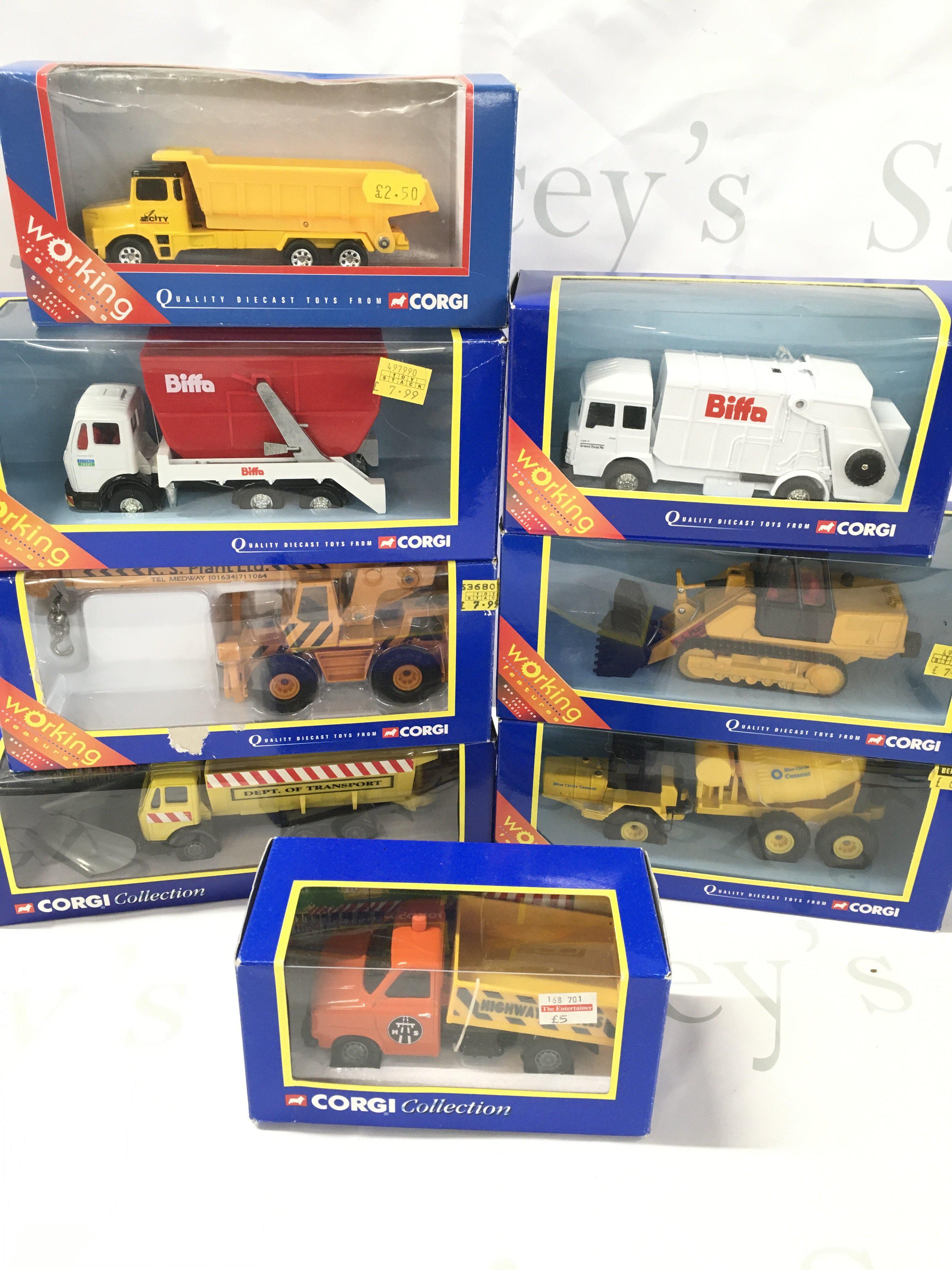 A Collection of Boxed Corgi Construction Vehicles. No Reserve.