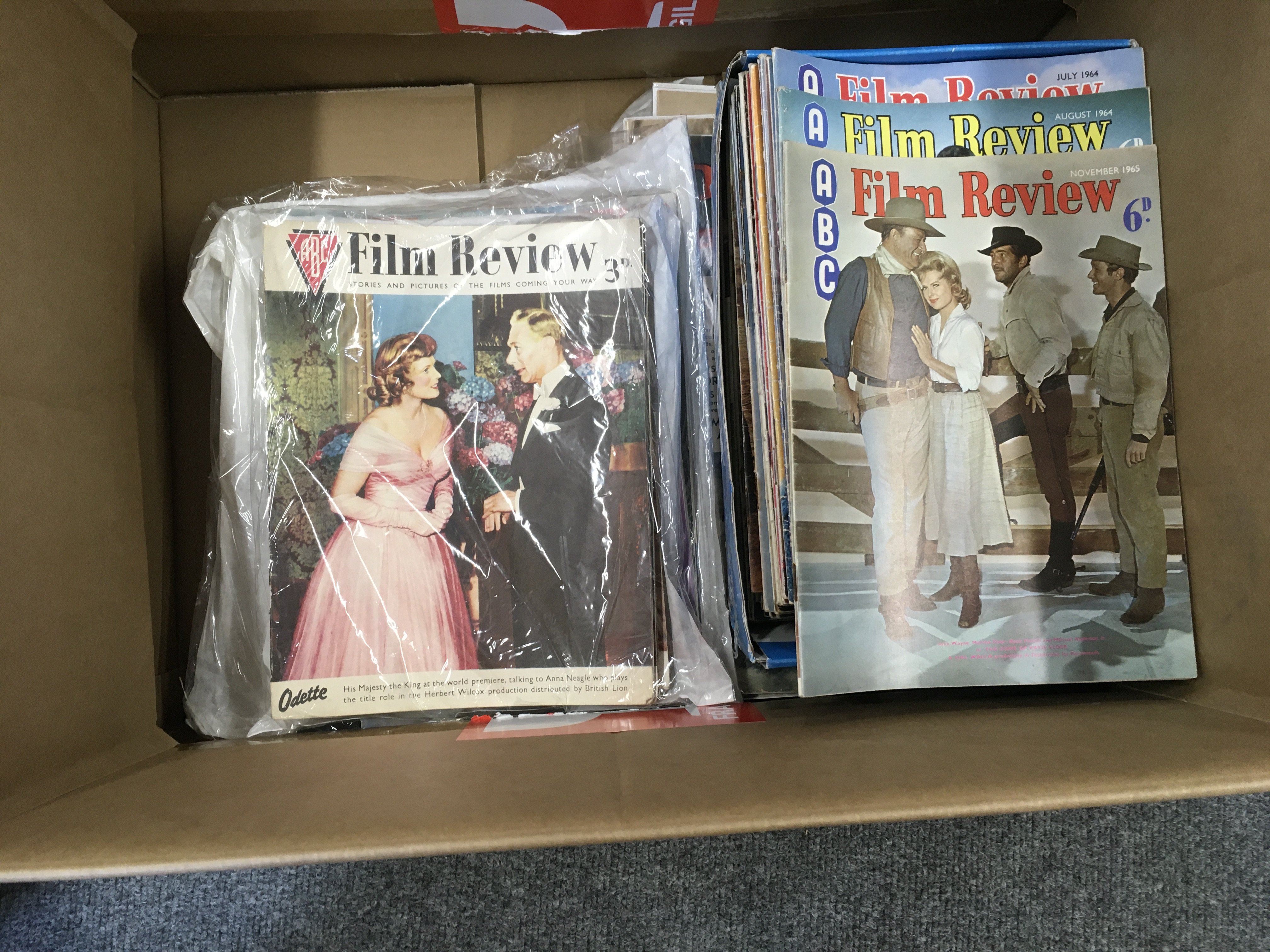 A large collection of vintage magazines dating back from the 1950s onward. Featured titles include Film Review..Picturegoer etc. featuring many of the biggest film stars of the time. Mostly separated into smaller lots of 10 in clear packets. No reserve. (4)