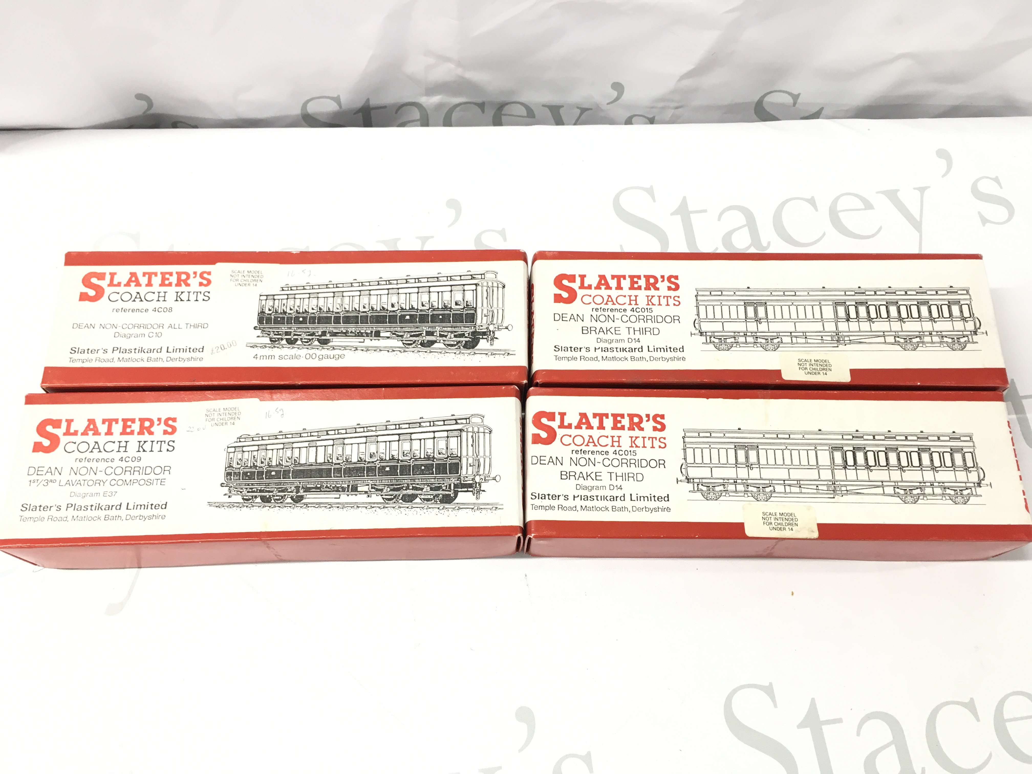 4 X Boxed 00 Gauge Slaters Coach Kits. No Reserve.