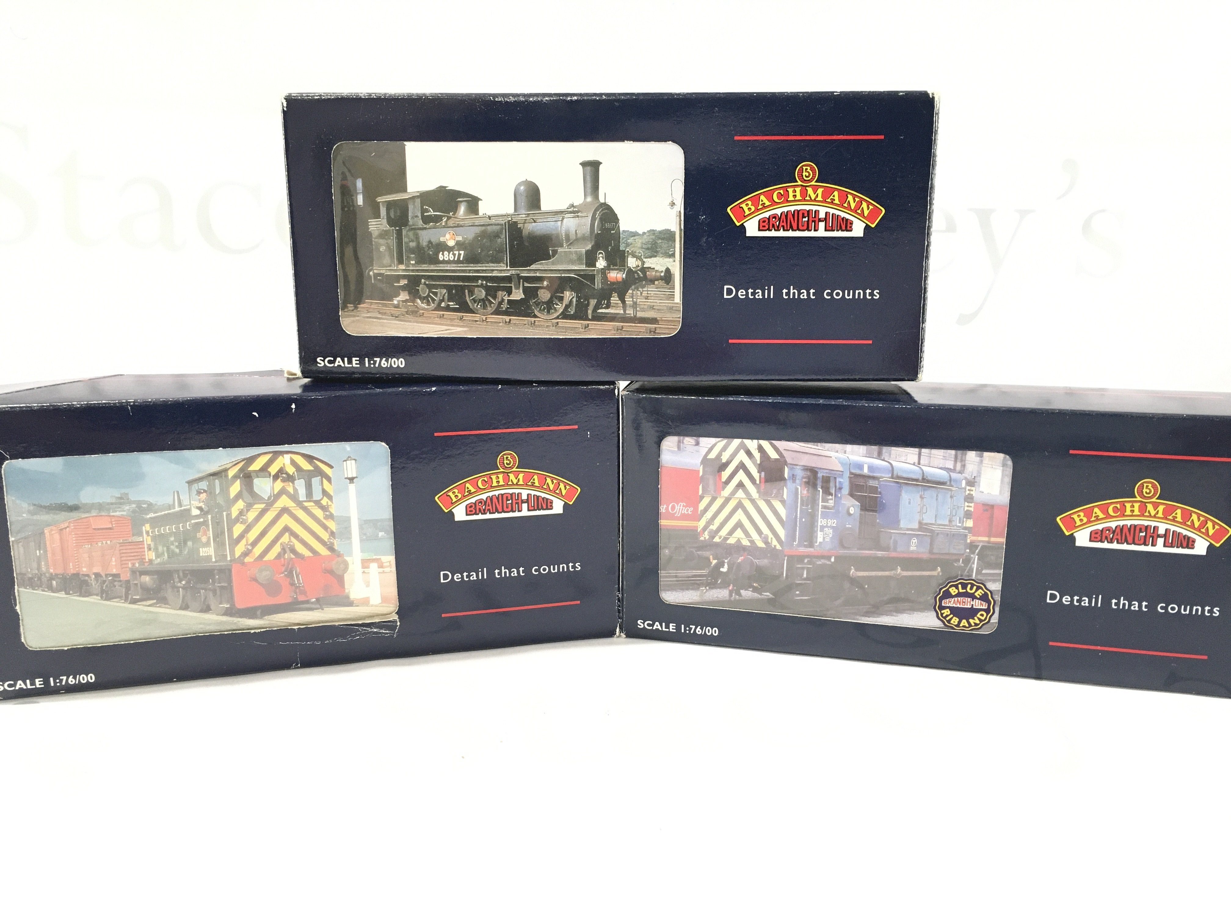3 X Boxed 00 Gauge Locomotives By Bachmann. Including 2 X Shunters. No Reserve.