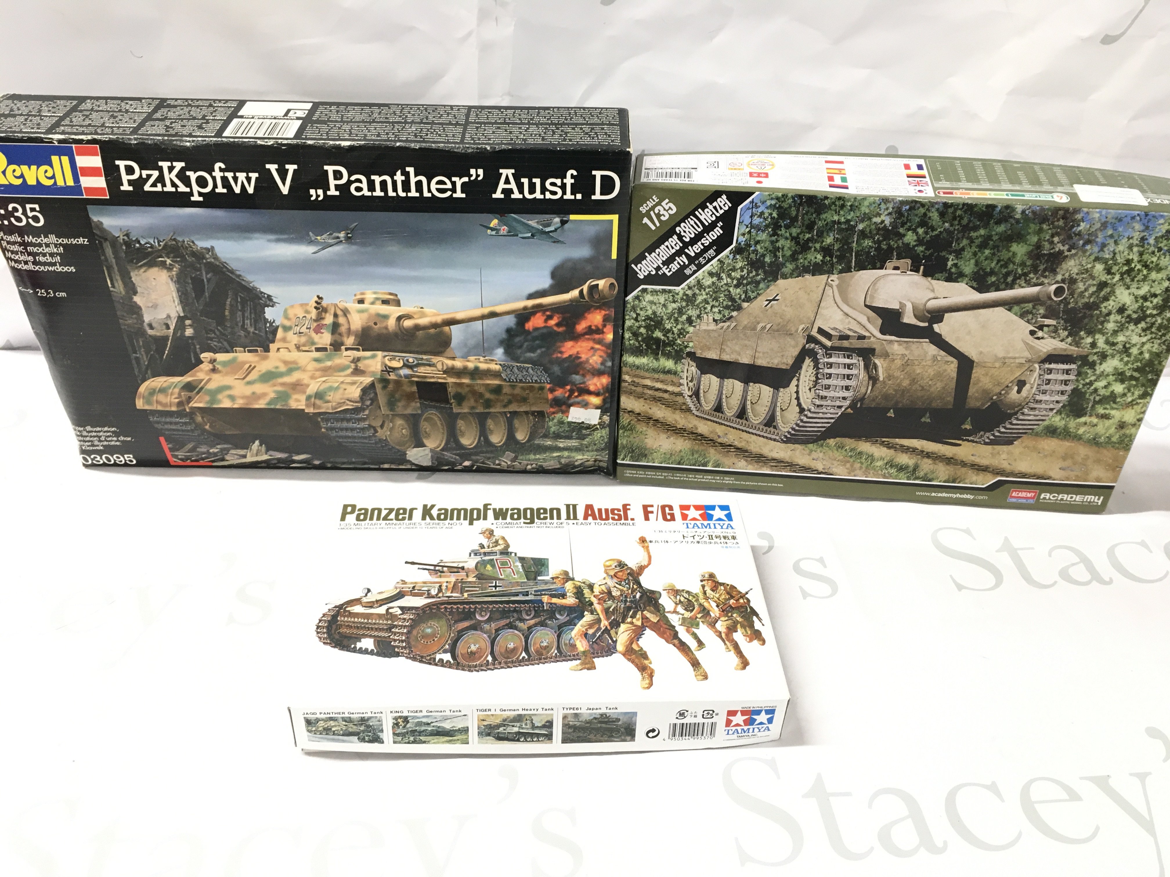 A Collection of Boxed Model Kits by Tamiya.Revell And Academy All Tanks. No Reserve.