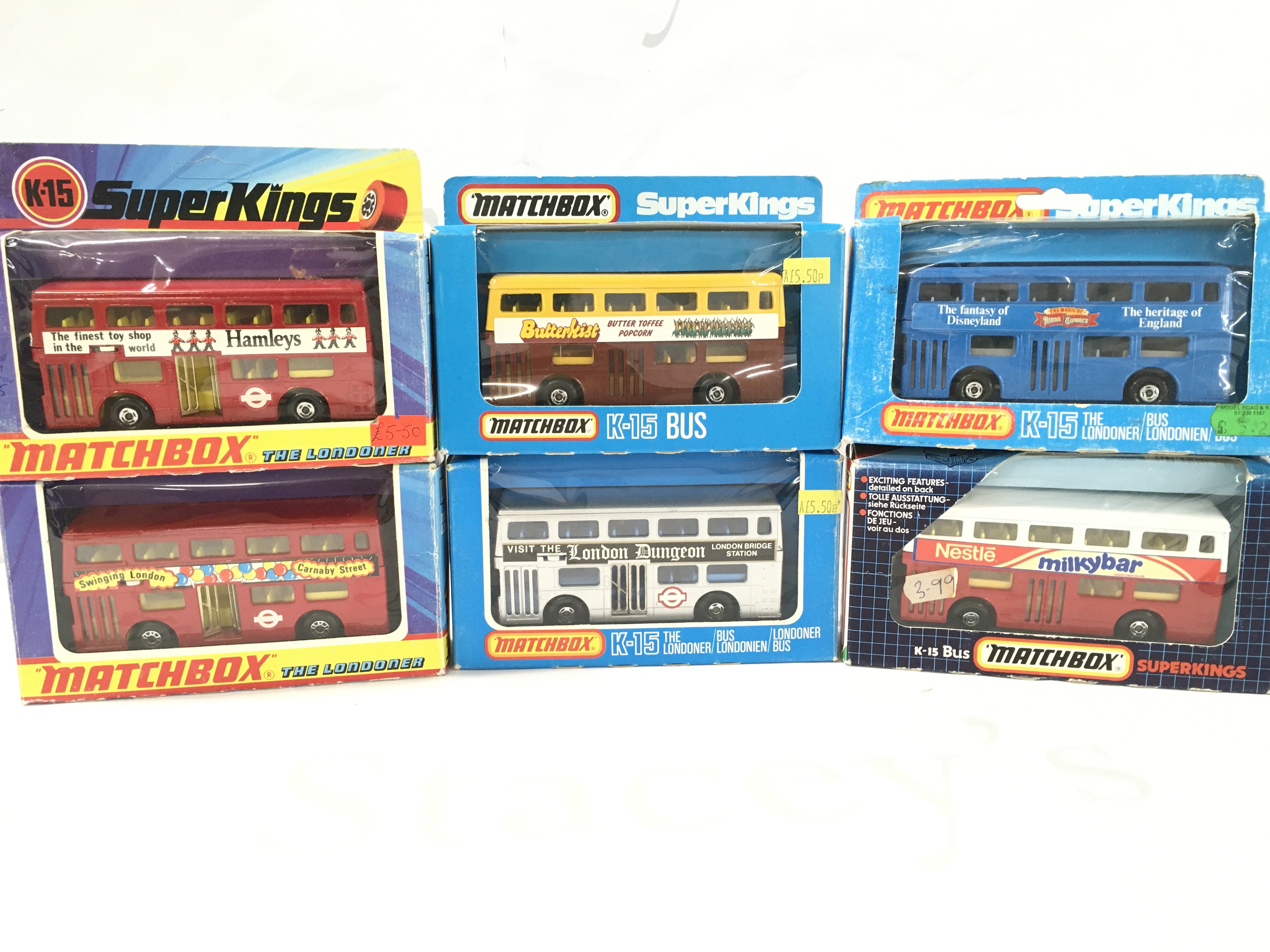 6 X Boxed Matchbox SuperKings Buses. No Reserve.