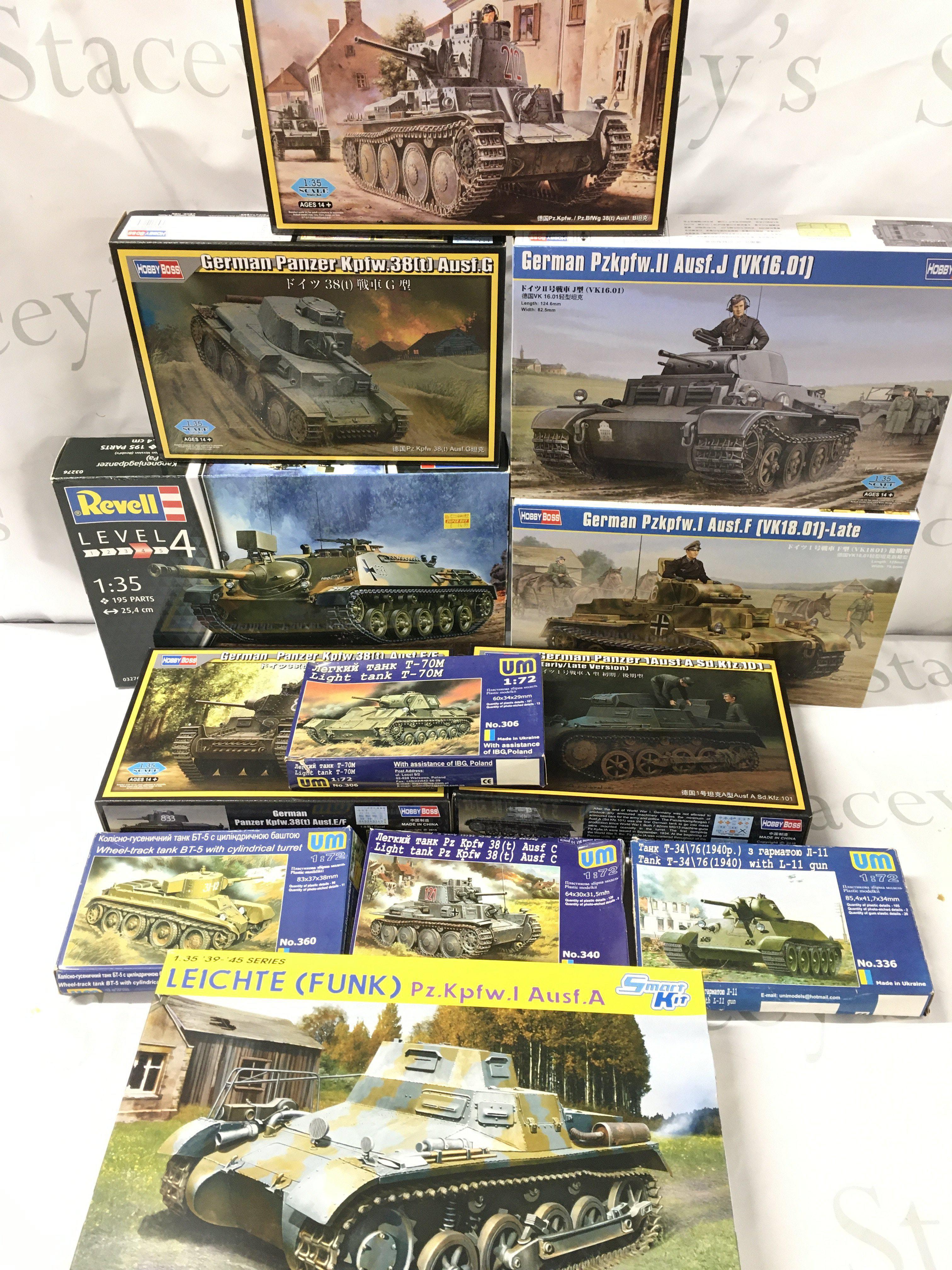 A Collection of Boxed Model Kits. Including Revell. Hobby Boss. Dragon. And UM. All Tanks.