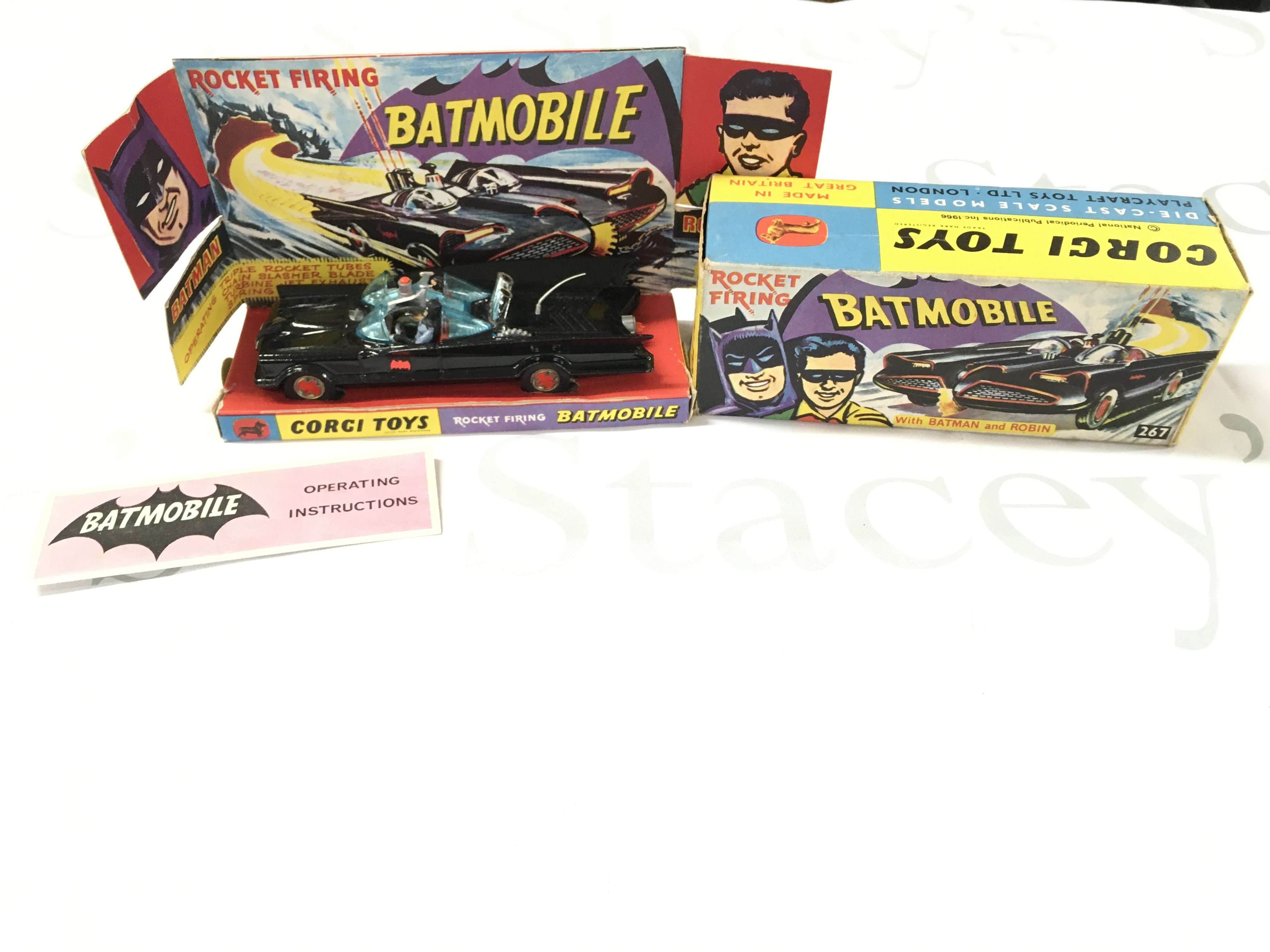 A Boxed Corgi Batmobile #267. With Operating Instructions. No Rockets Or Sticker.