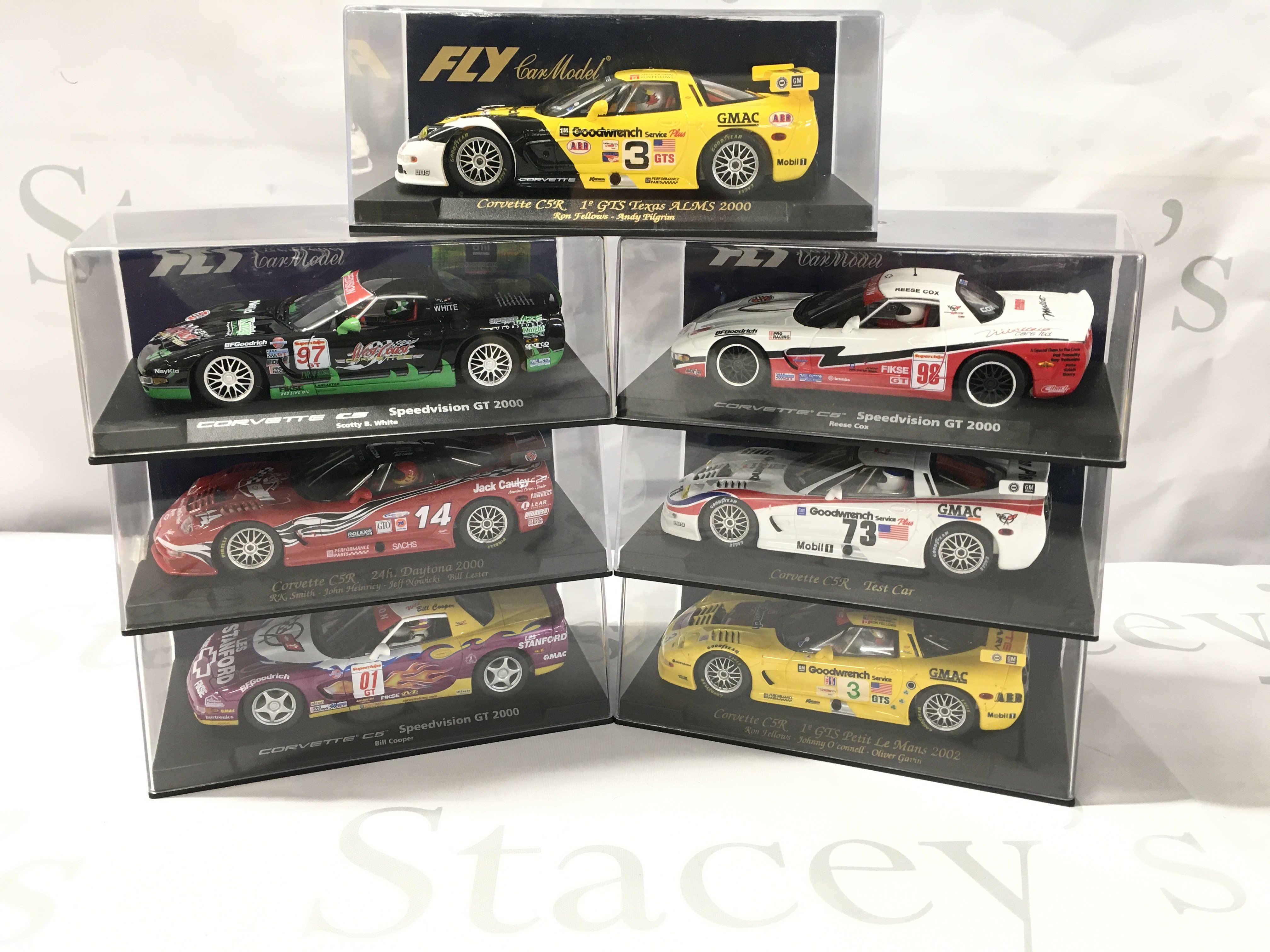 7 Boxed Fly Car Model Slot Cars. All Corvettes. No Reserve.
