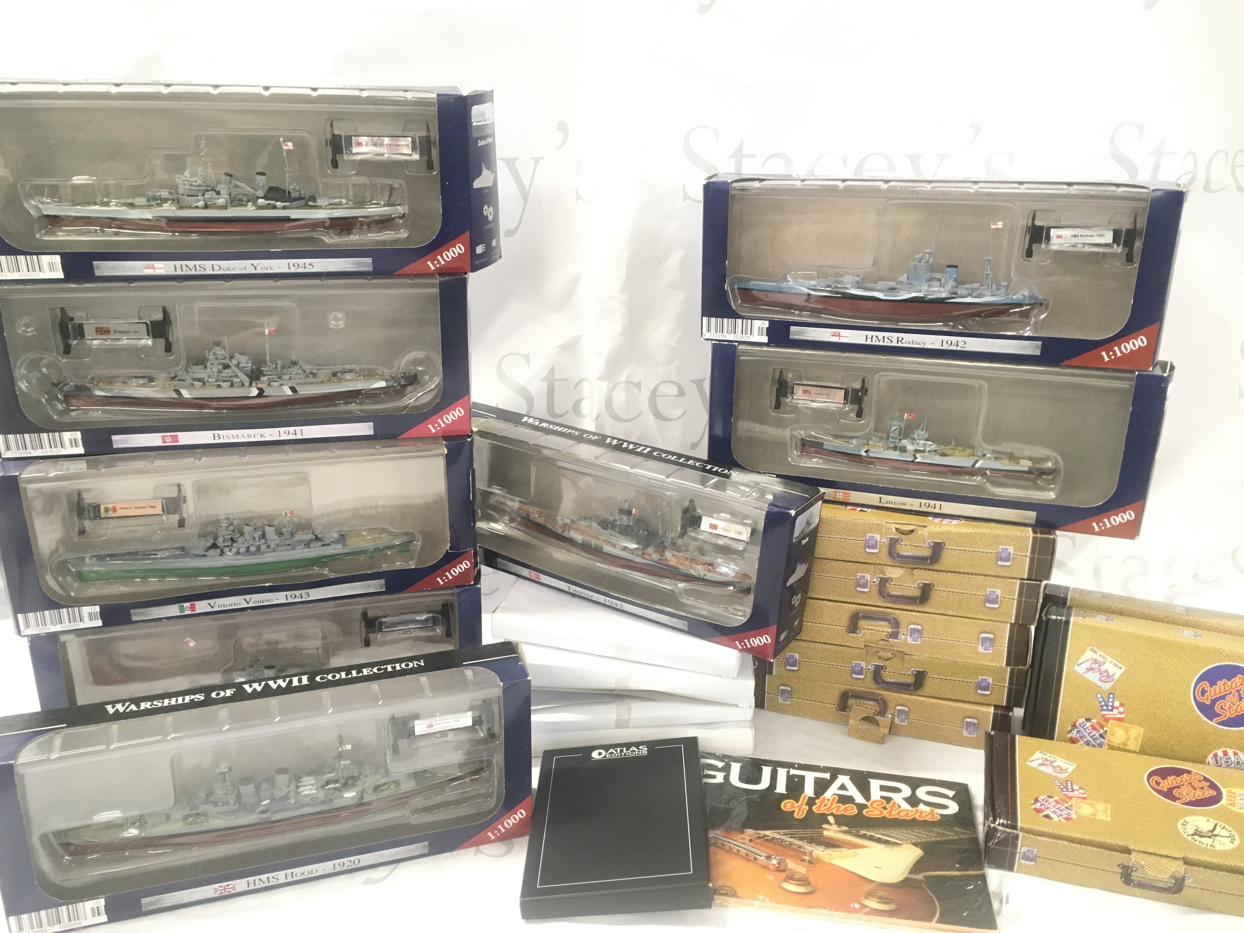 A Collection of Atlas Guitars Of The Stars And Warships From WWII Collection. No Reserve.