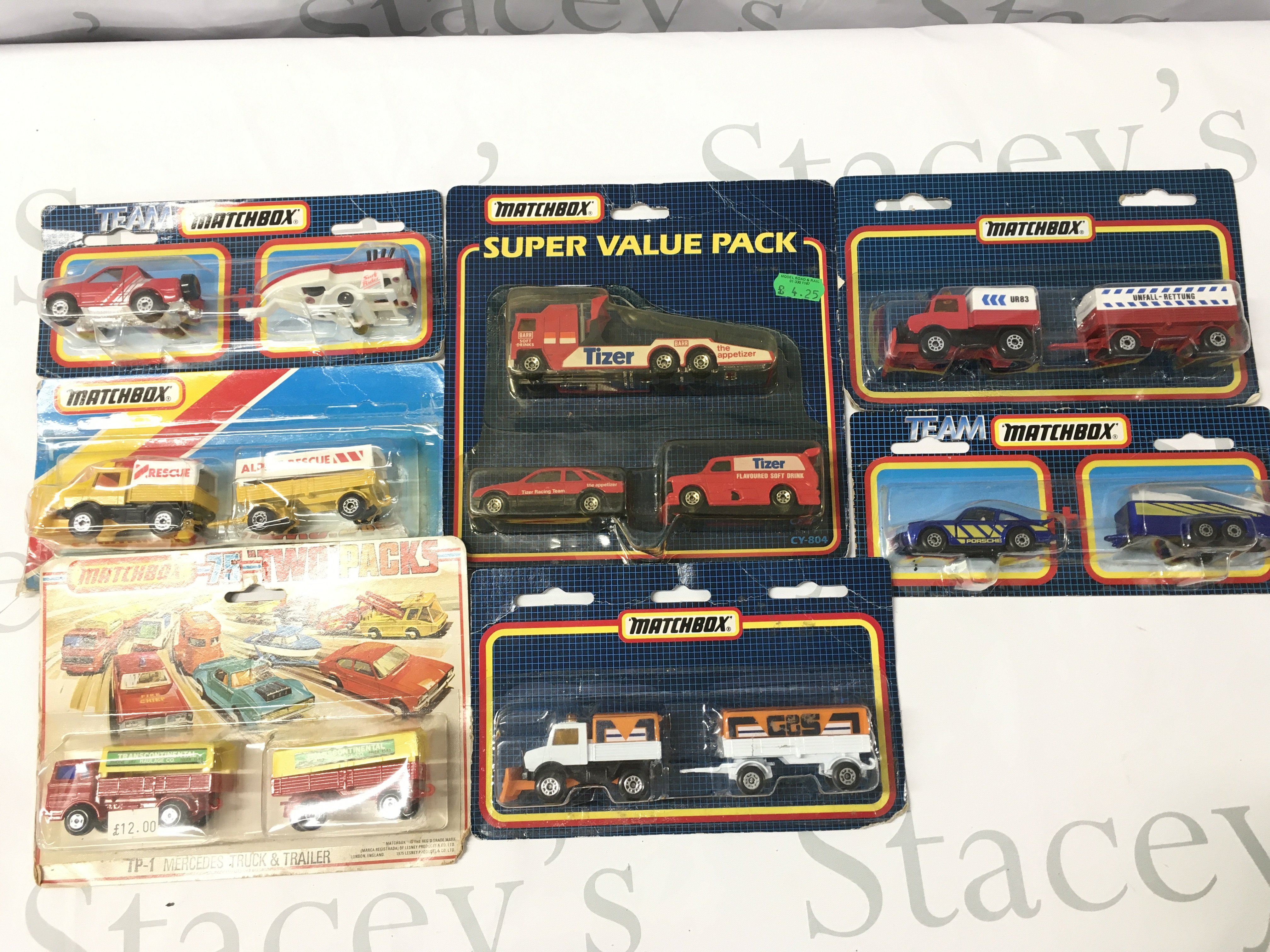 A Collection of Matchbox Two Packs and a Super Value Pack Pack Which Has Blister Coming Away. No Reserve.