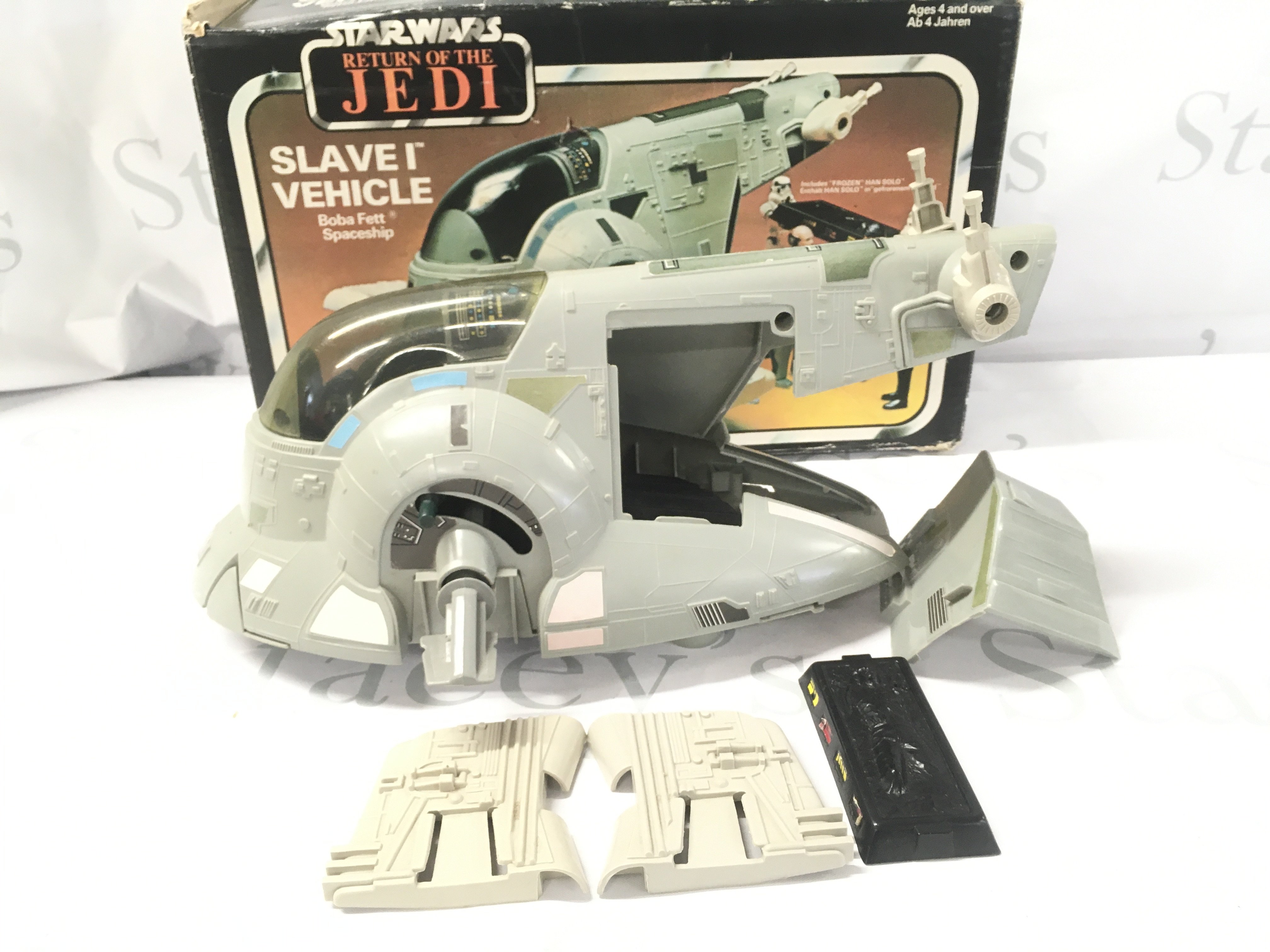 A Boxed Vintage Star Wars Slave I Vehicle. parts Missing.