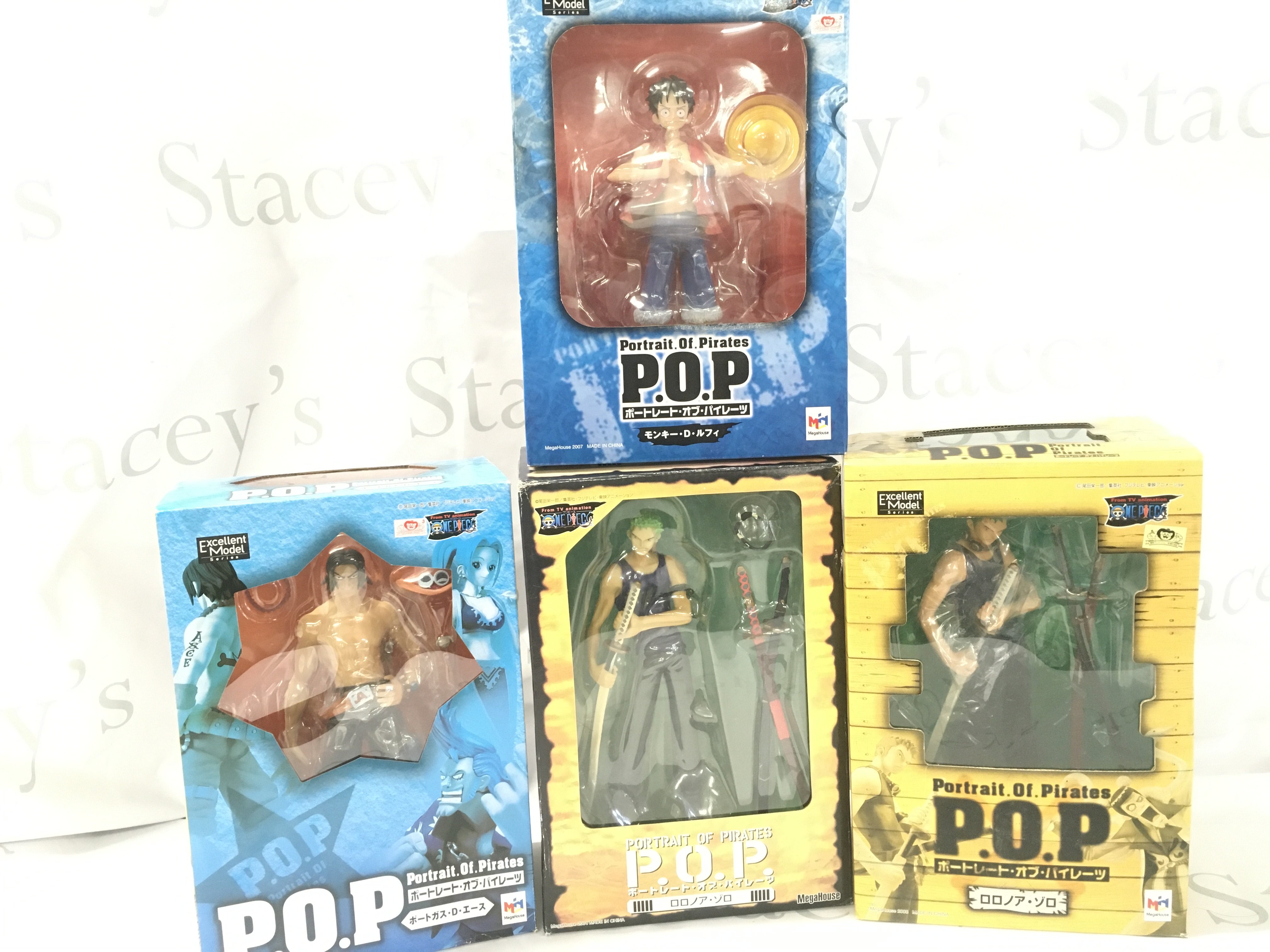 4 X Boxed Megahouse Portrait Of Pirates Figures.(4).