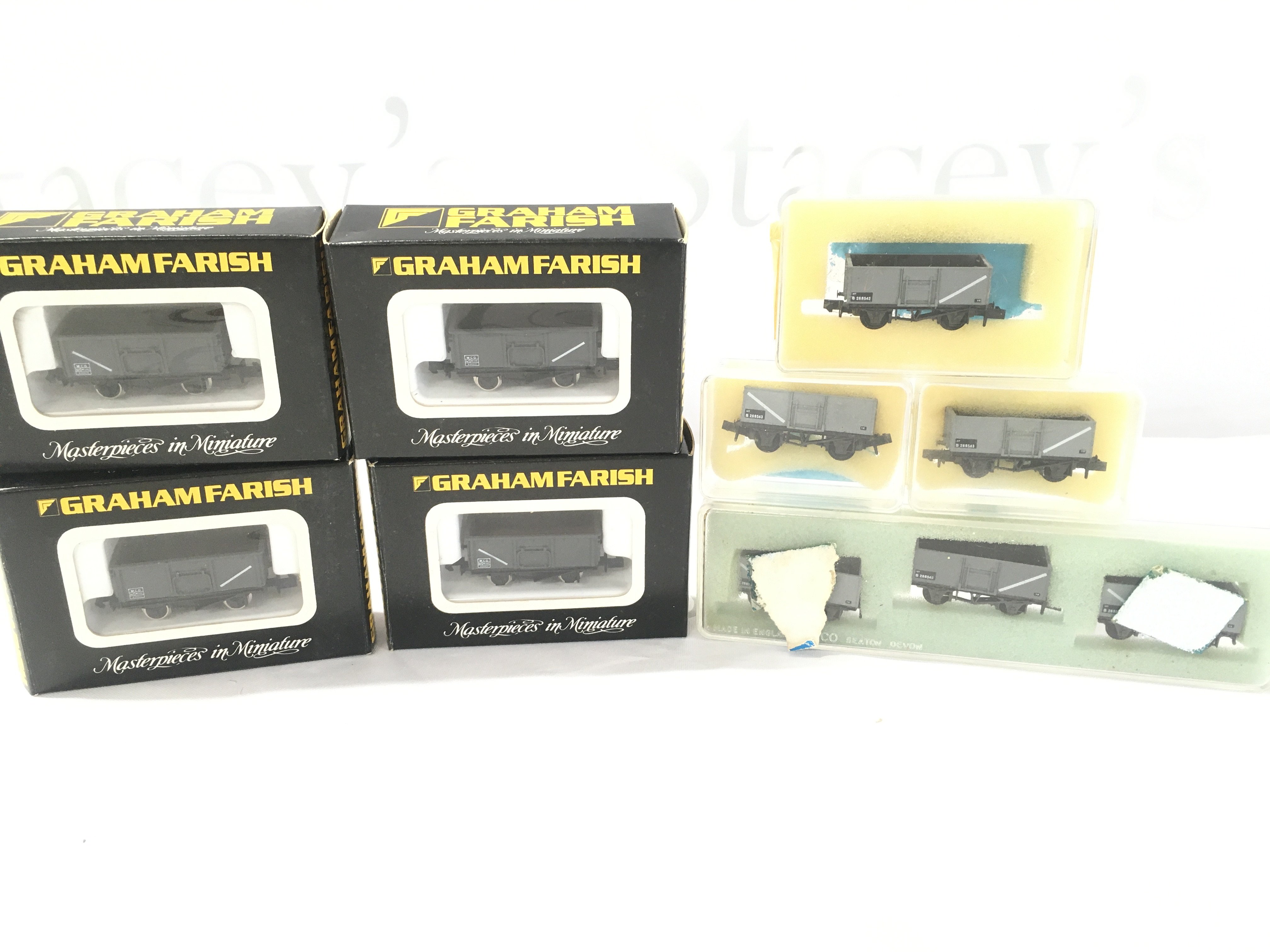 A Collection of N Gauge Mineral Wagons By Graham Farish And Peco.