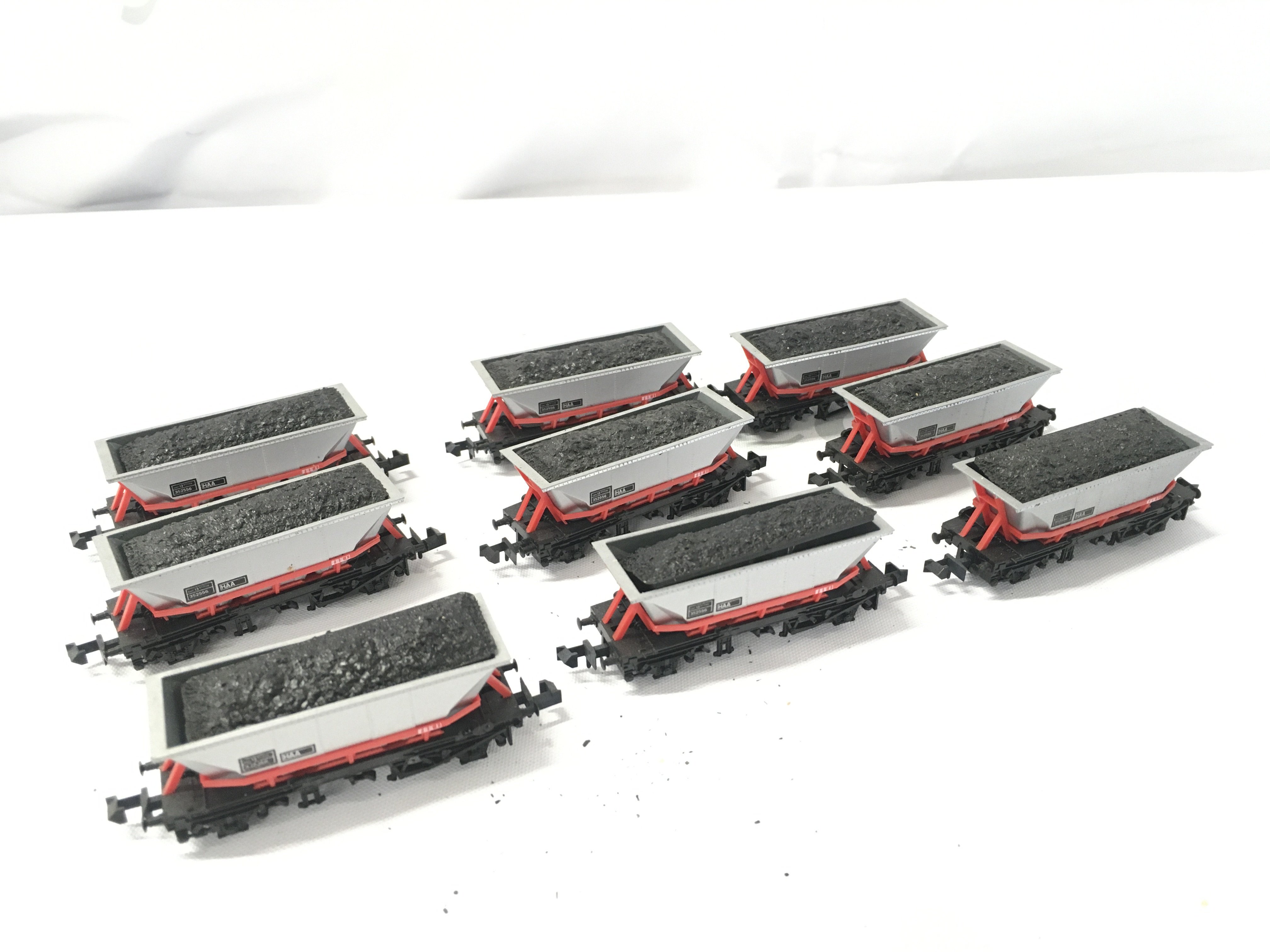 9 Loose Trix N Gauge HAA Merry-Go Round Coal Wagons Railfreight Livery.