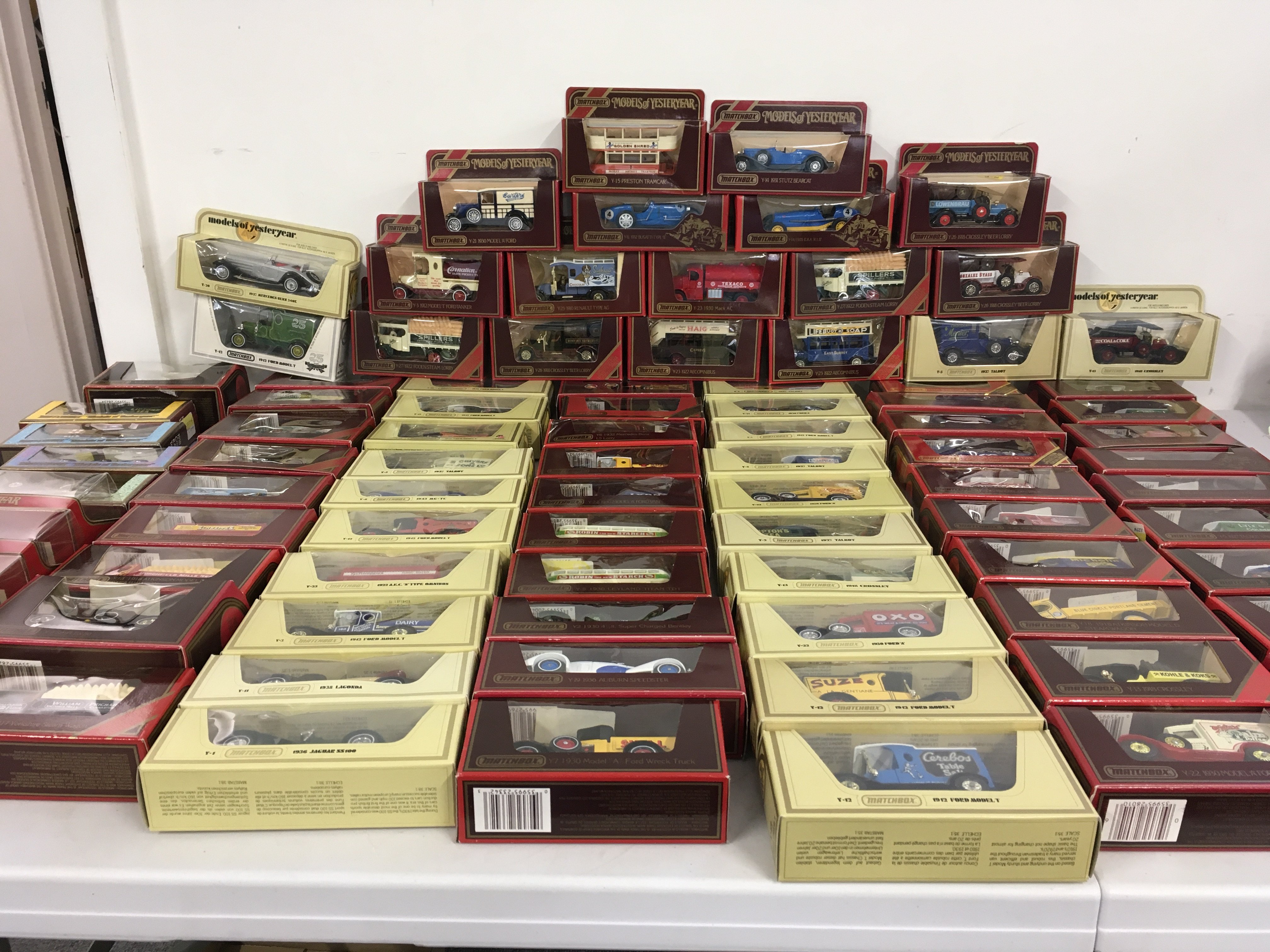 A collection in excess of 100 boxed Matchbox Models of Yesteryear. No reserve