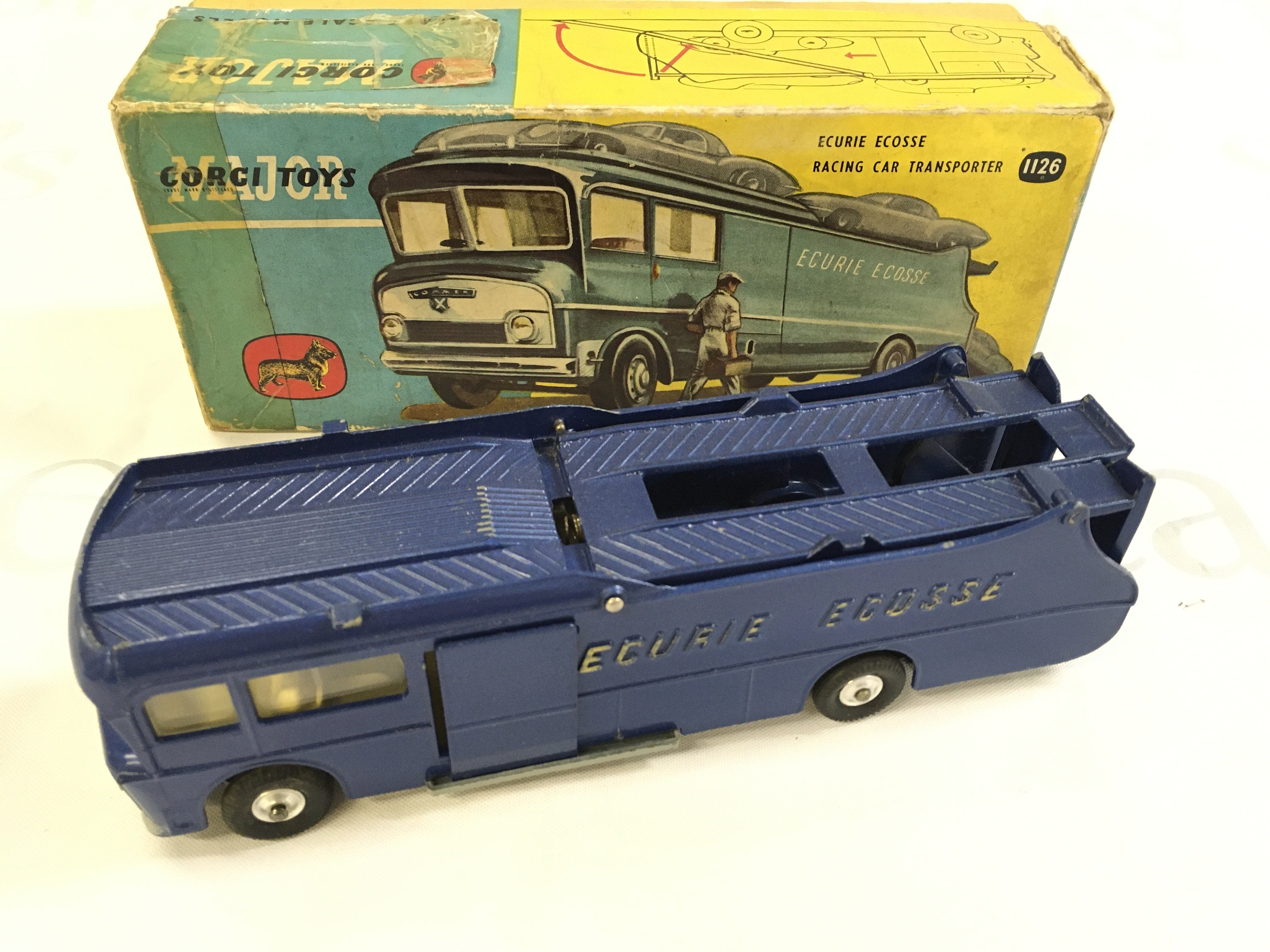 A Boxed Corgi Ecurie Ecosse Racing Car Transporter #1126. Box Is Warn.