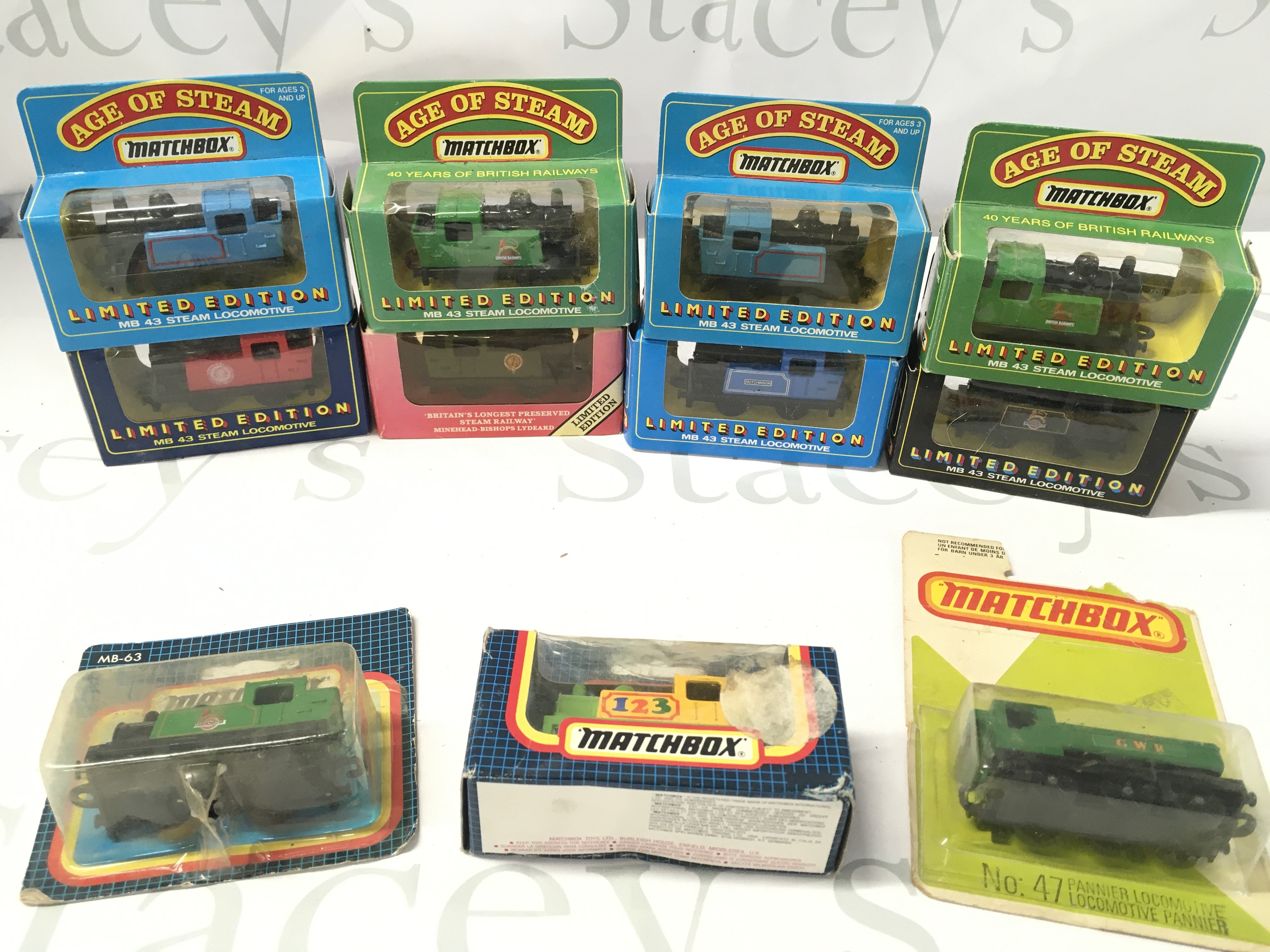 A Small Collection of Boxed Match Box Steam Trains. No Reserve.