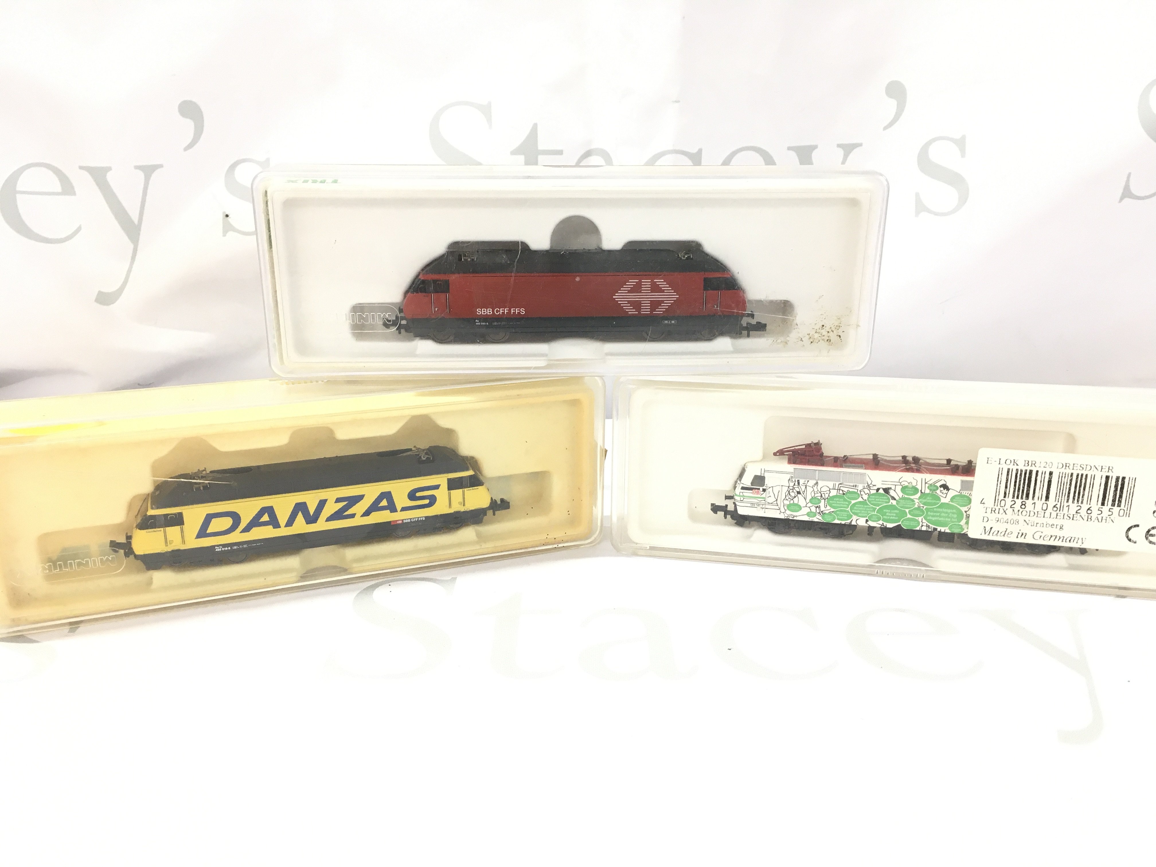 3 Boxed N Gauge Minitrix Locomotives. No Reserve.