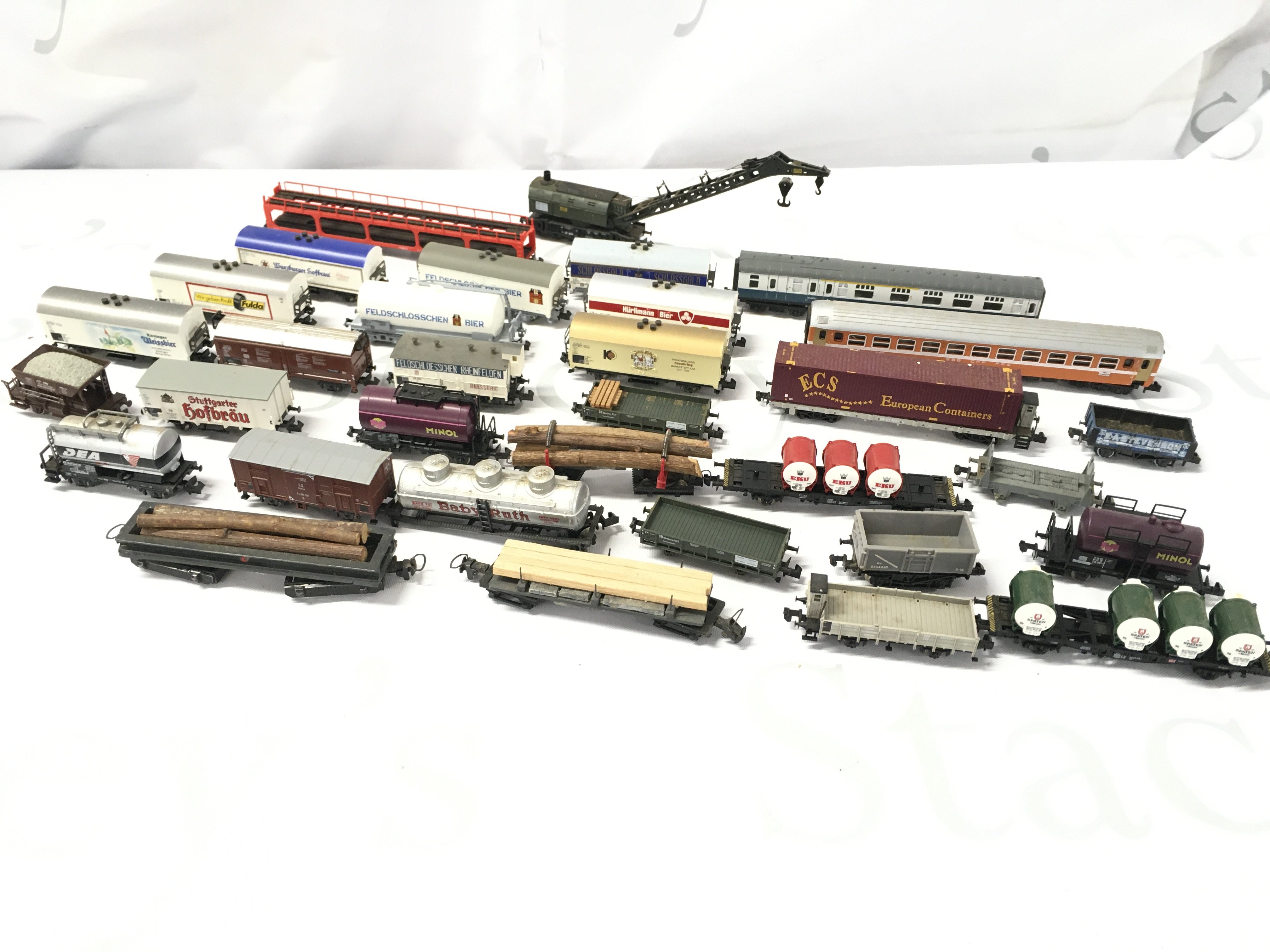 A Collection of N Gauge Rolling Stock and Coaches.