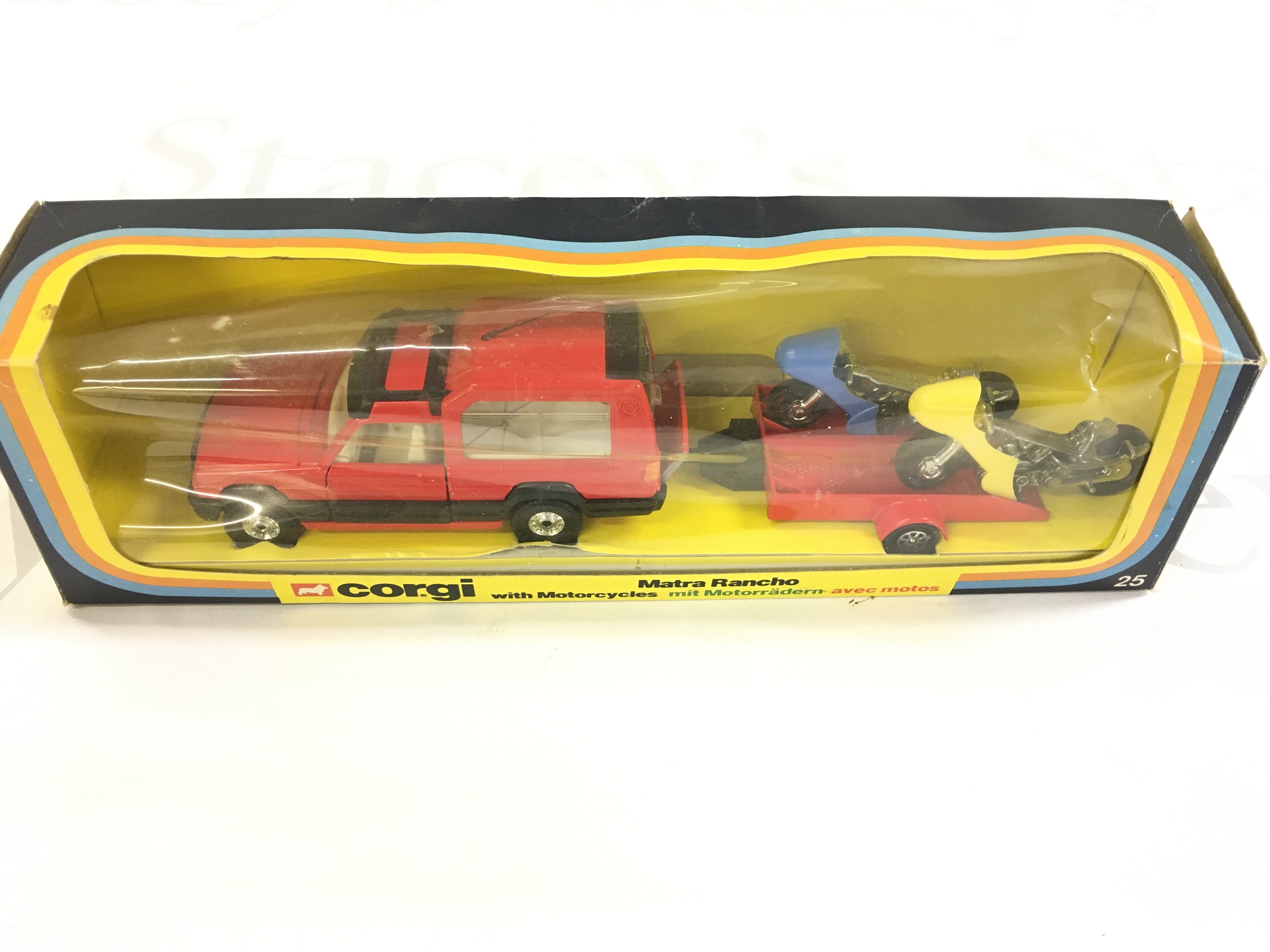 A Boxed Corgi Gift Set 25 Matra Rancho With Motorcycles.