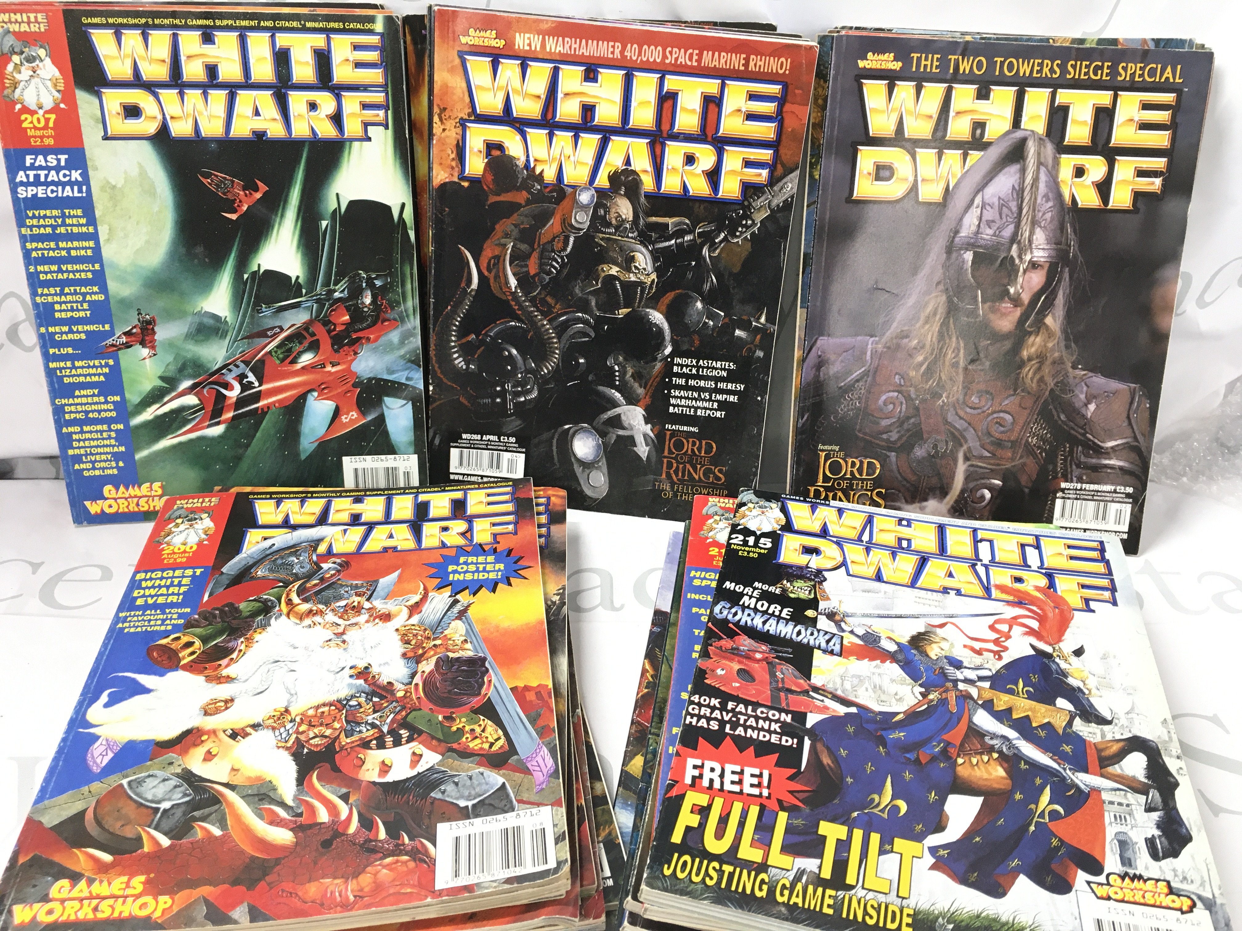 5 Small Boxes Containing Games Workshop White Dwarf Magazines. No Reserve.(5).