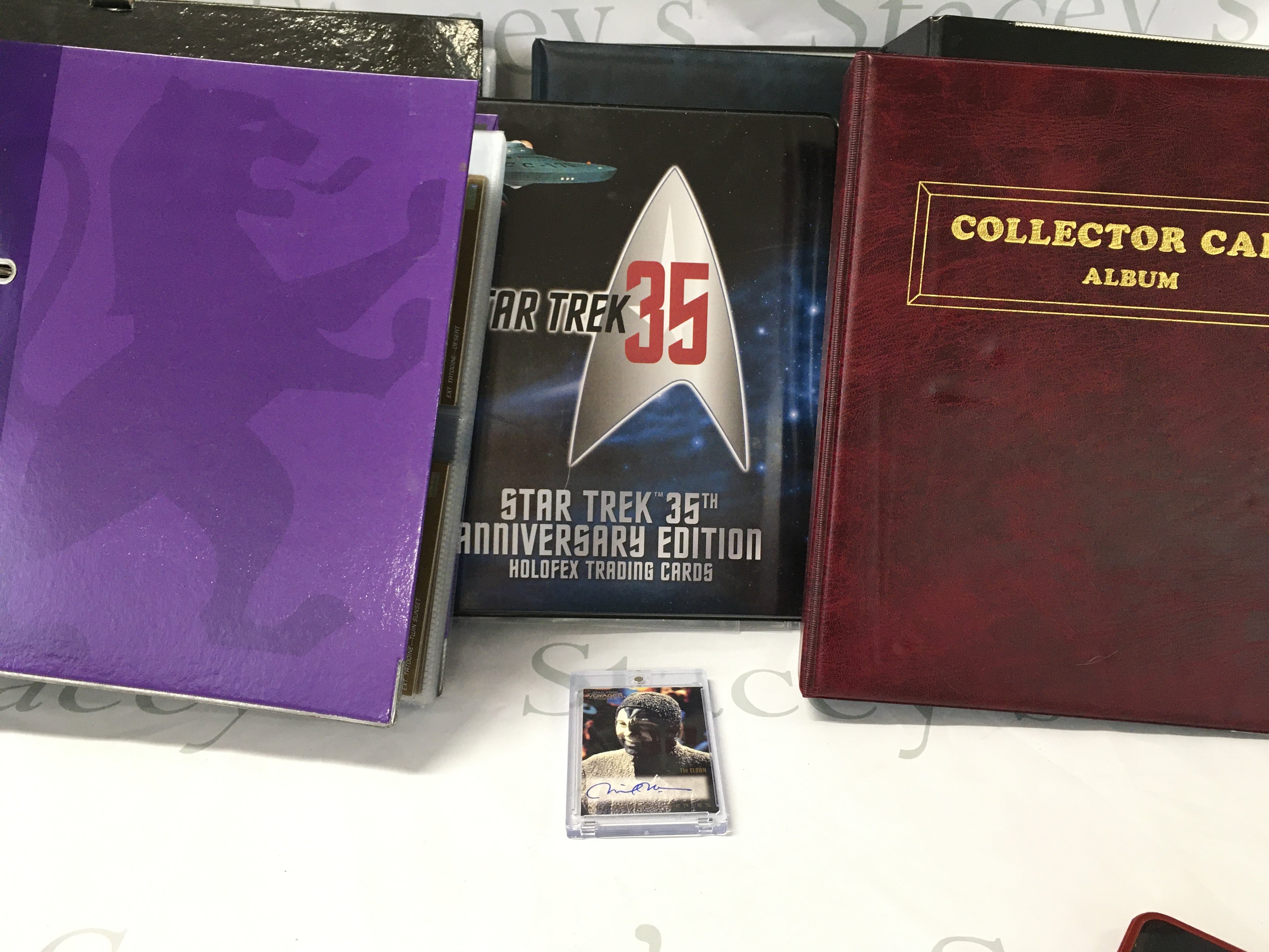 6 Binders Containing Trade Cards Including Star Wars. Star Trek And Babylon 5 (some signed).