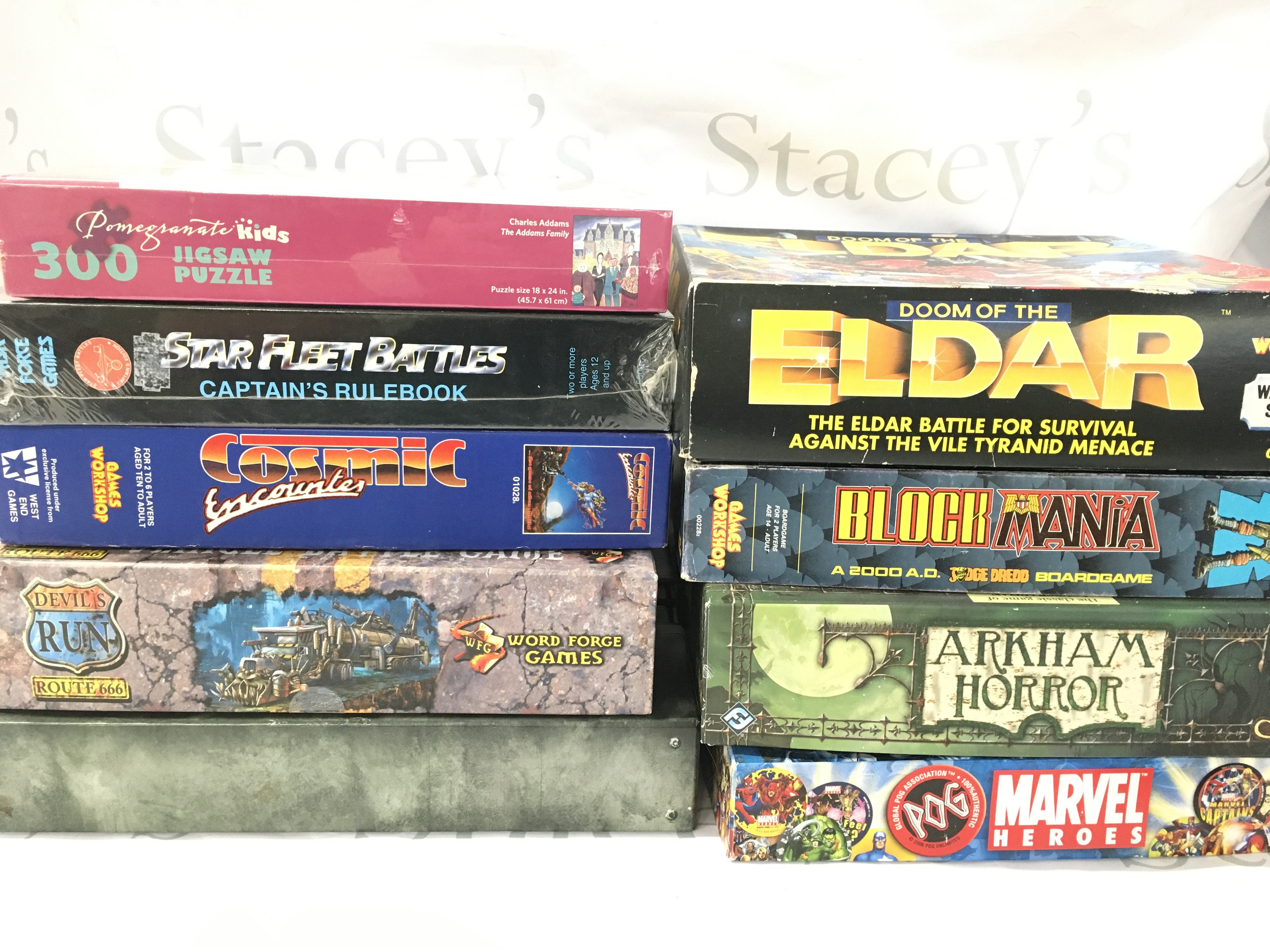 A Collection Board Games Including Vintage Warhammer. Doom Of Eldar. Arkham Horror Call Of Cthulhu And StarCraft Wings zOf Liberty Collectors Edition.