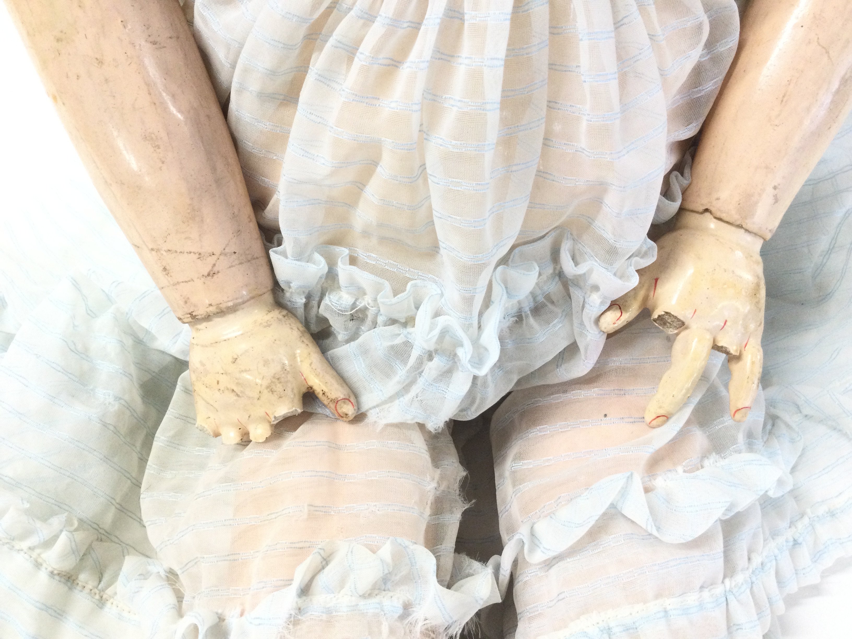 A Cannetto Furga Doll. With Some Damage. Approx Length 94CM.