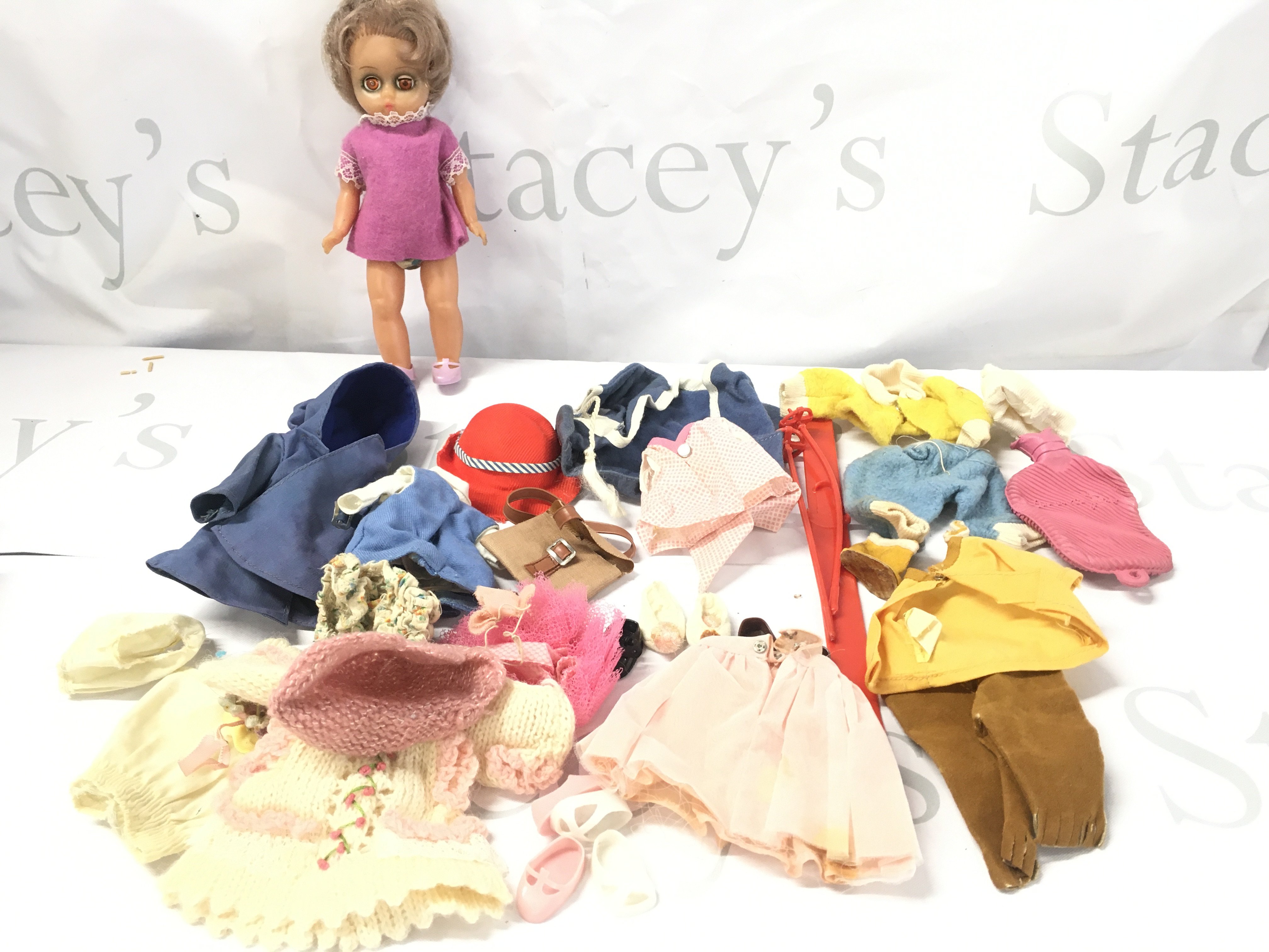 A Vintage Amanda Jane Doll with Clothes. (Lashes On Left Eye missing).