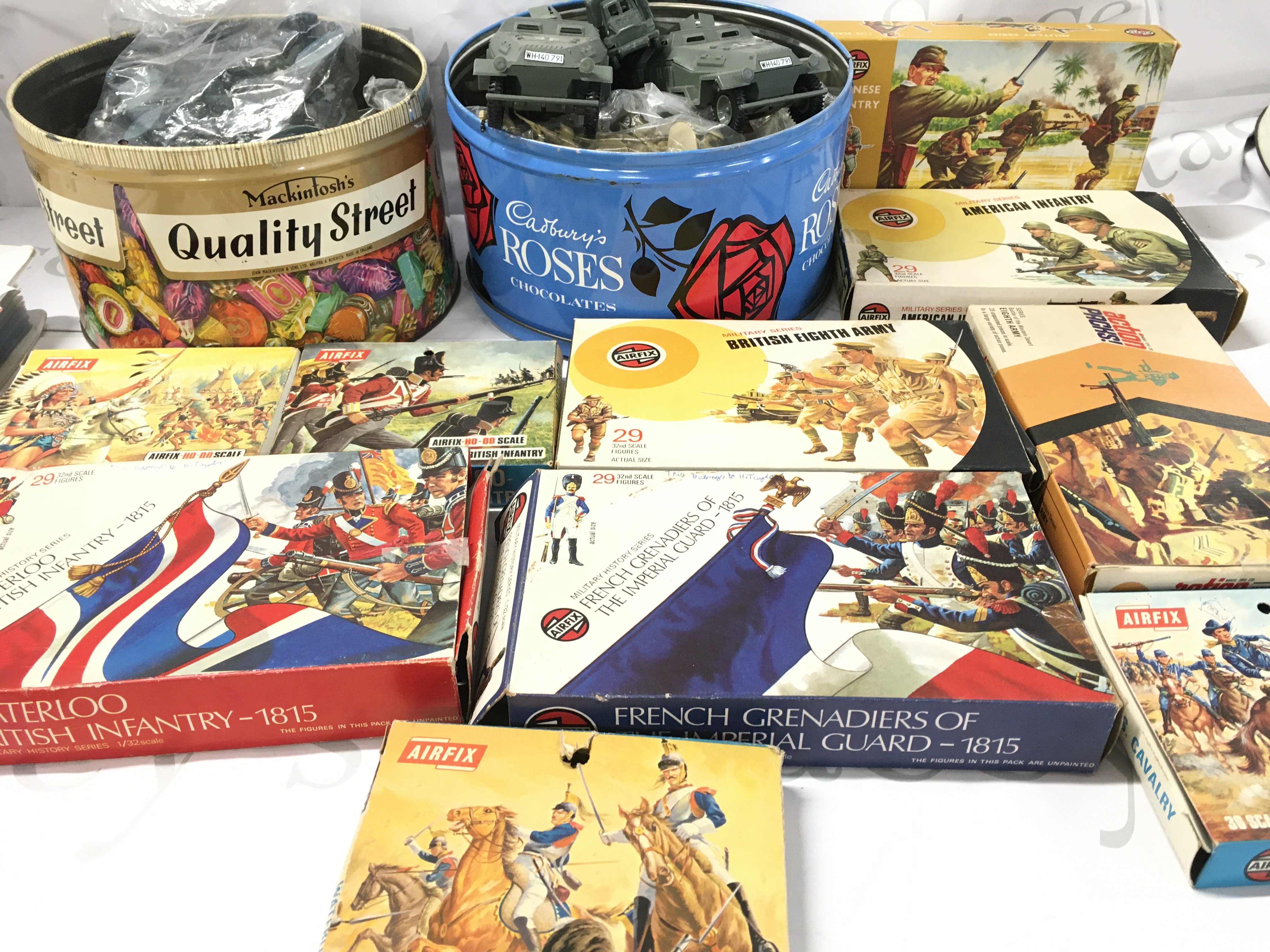 A Collection of Boxed And Loose Airfix Military Figures.