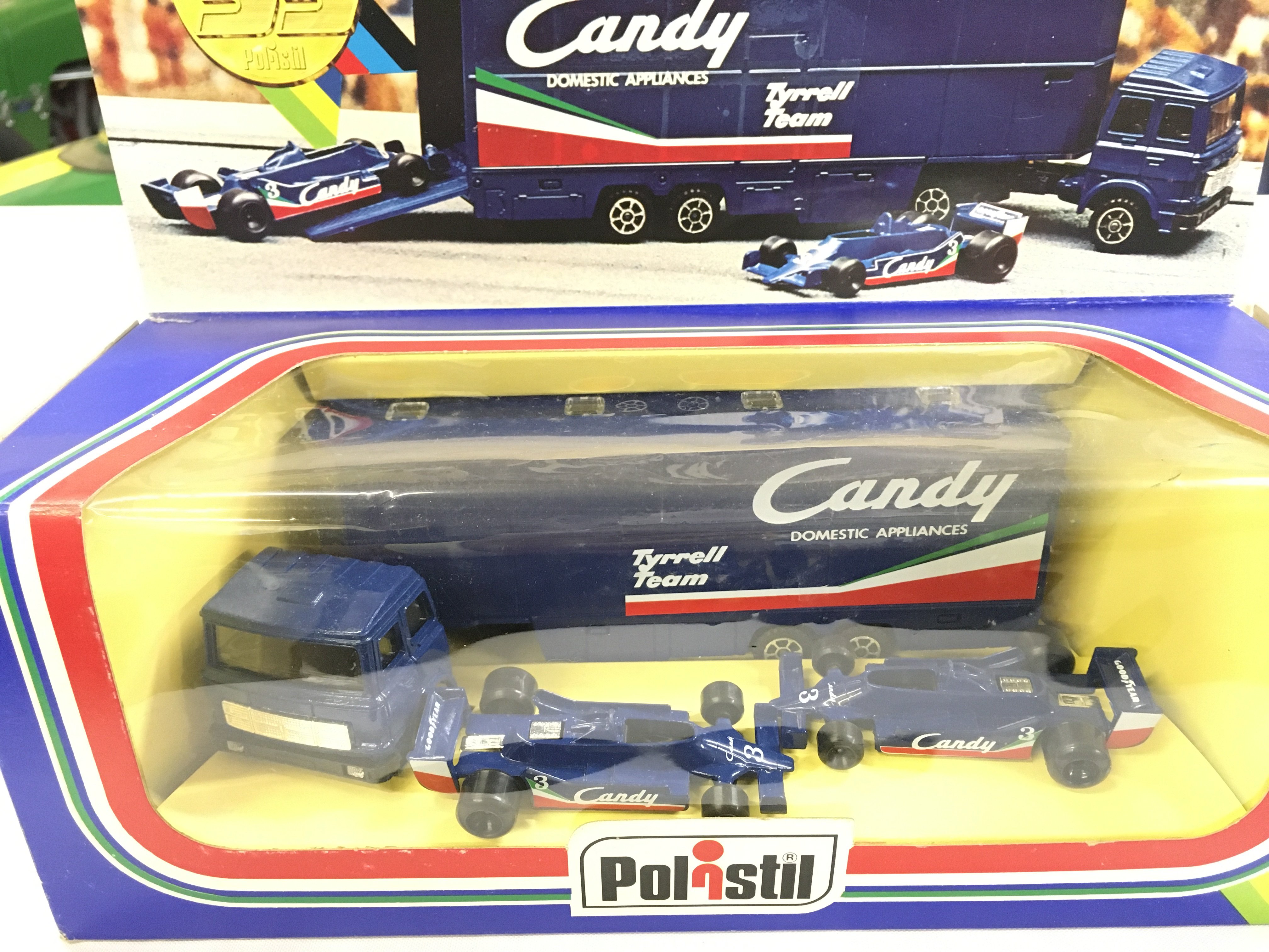 A Boxed Polistil F1 Tyrell Candy Car Transporter With Cars. #RJ109