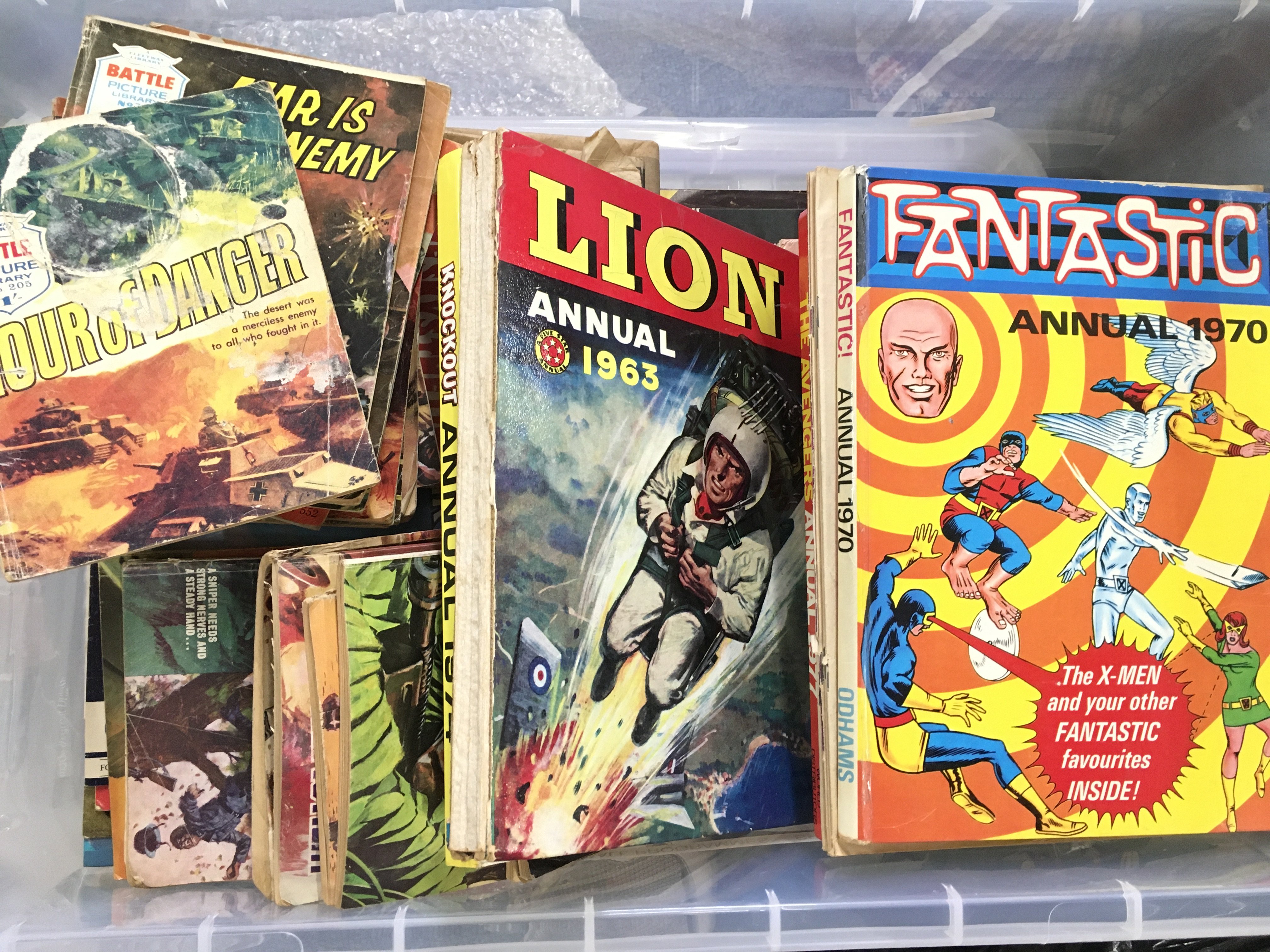 2 X Boxes Containing Annuals And Comics. No Reserve.(2).