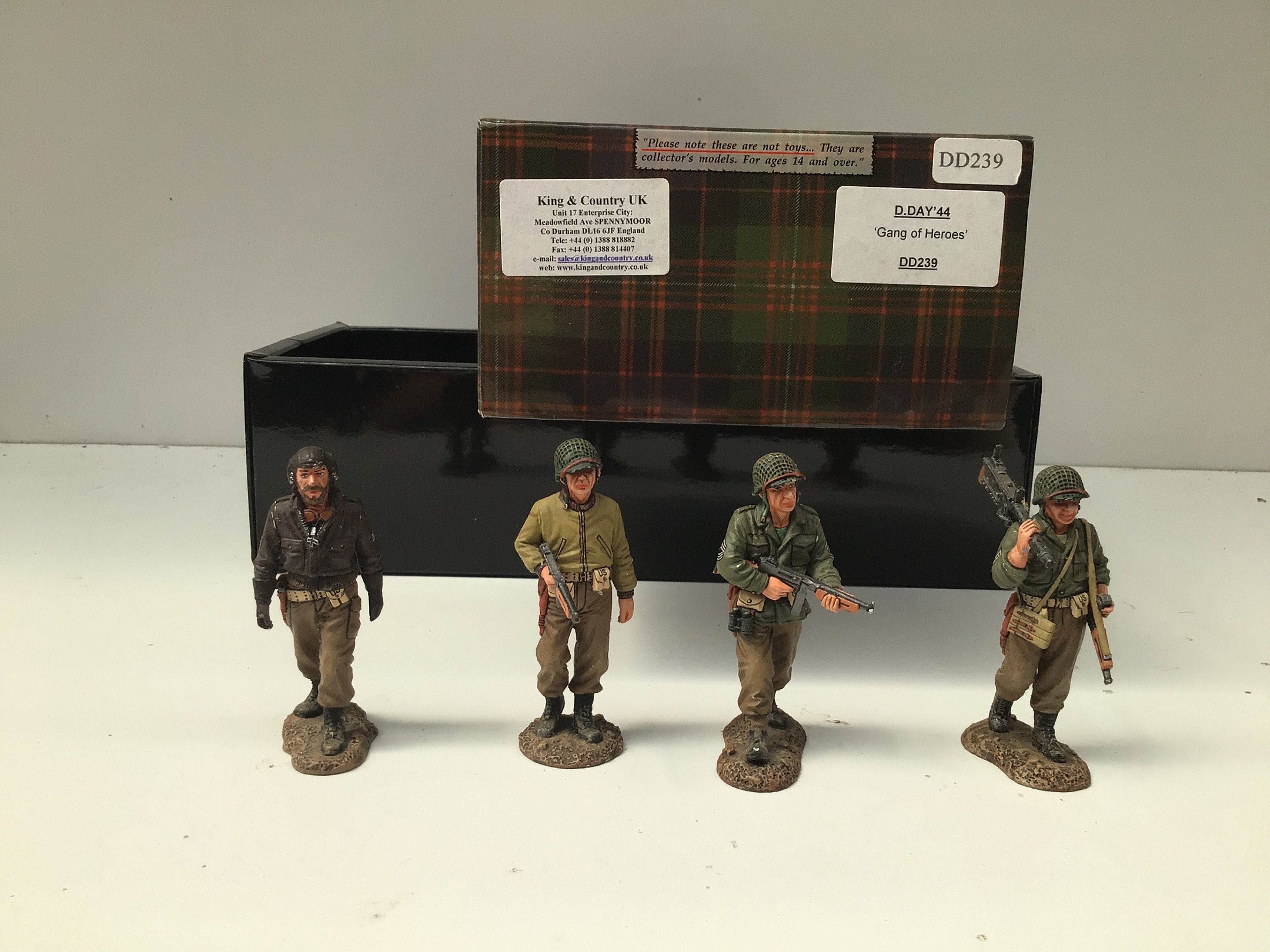 A boxed King and Country set of miniature military models from D Dayseries. Features DD239 Gang of Heroes. No reserve