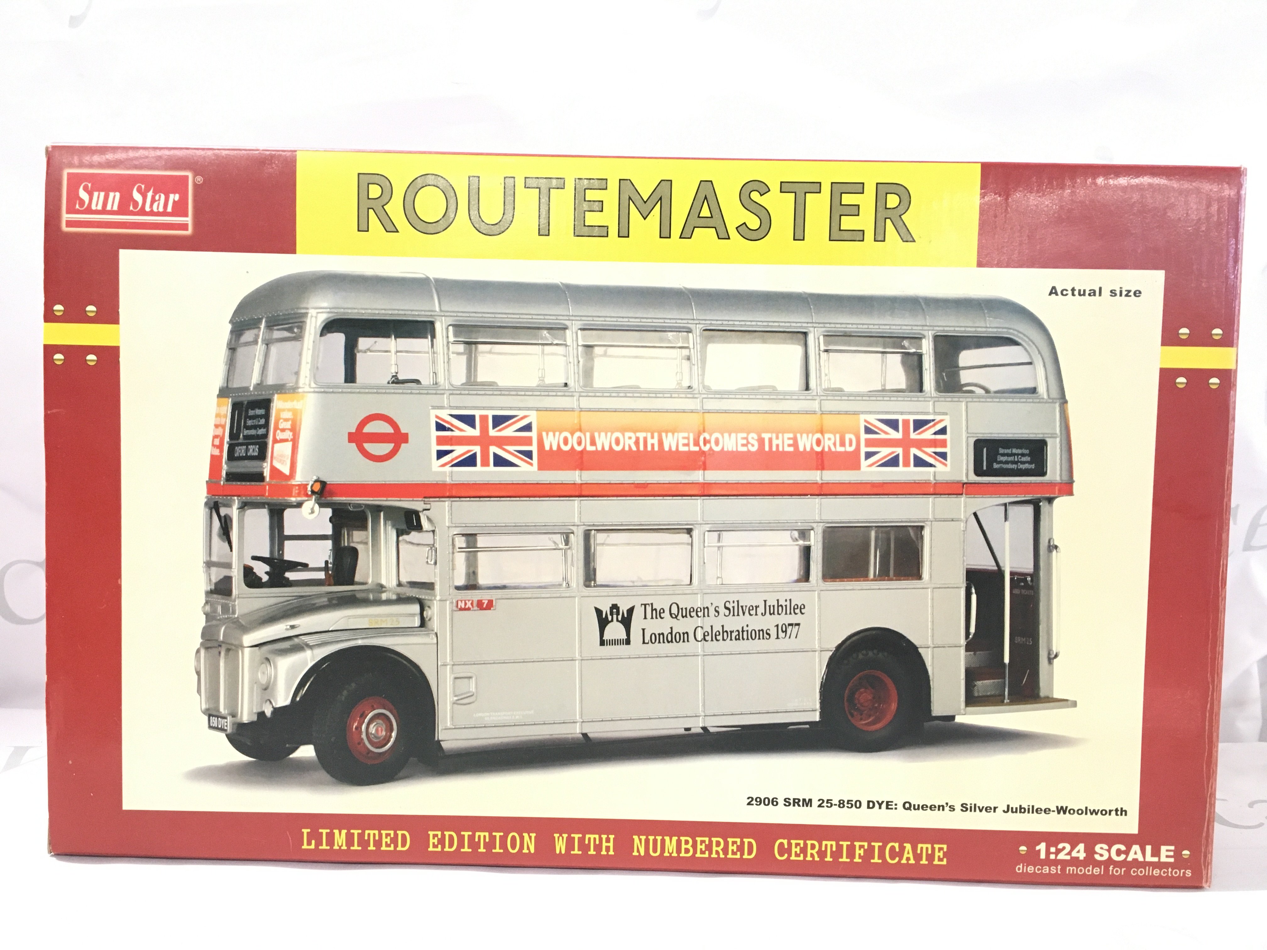 A Boxed Sun Star 1/24 Scale Routemaster 2906 SRM 25-850 DYE Bus. With Certificate.
